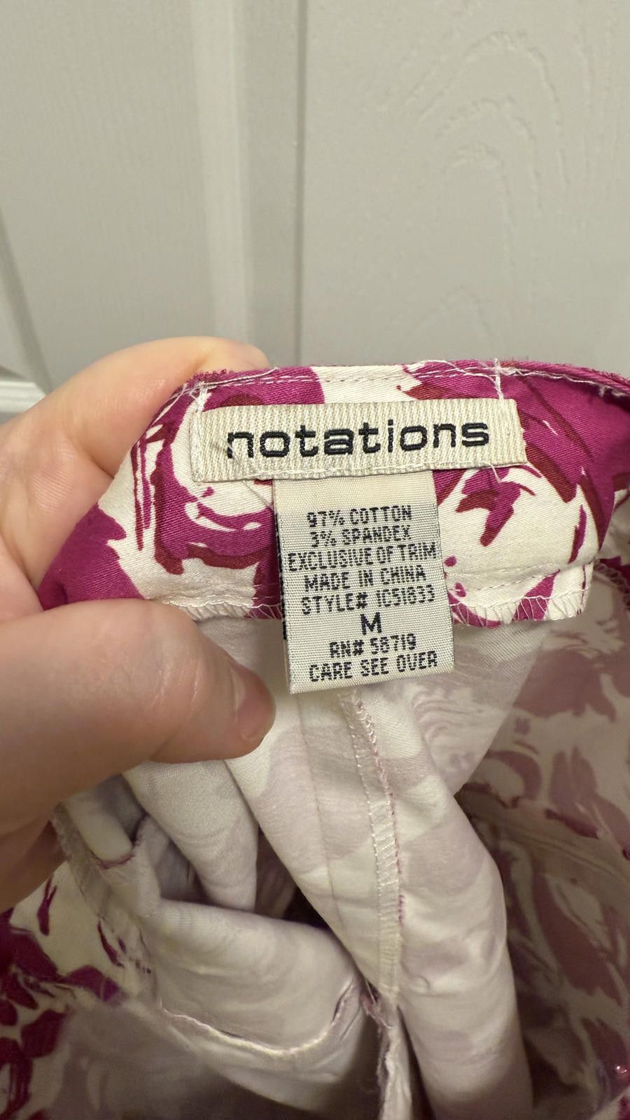 Industry of All Nations Notations Floral Skirt - Elegant Purple & White Design Size 30" / US 8 / IT 44 - 4 Thumbnail