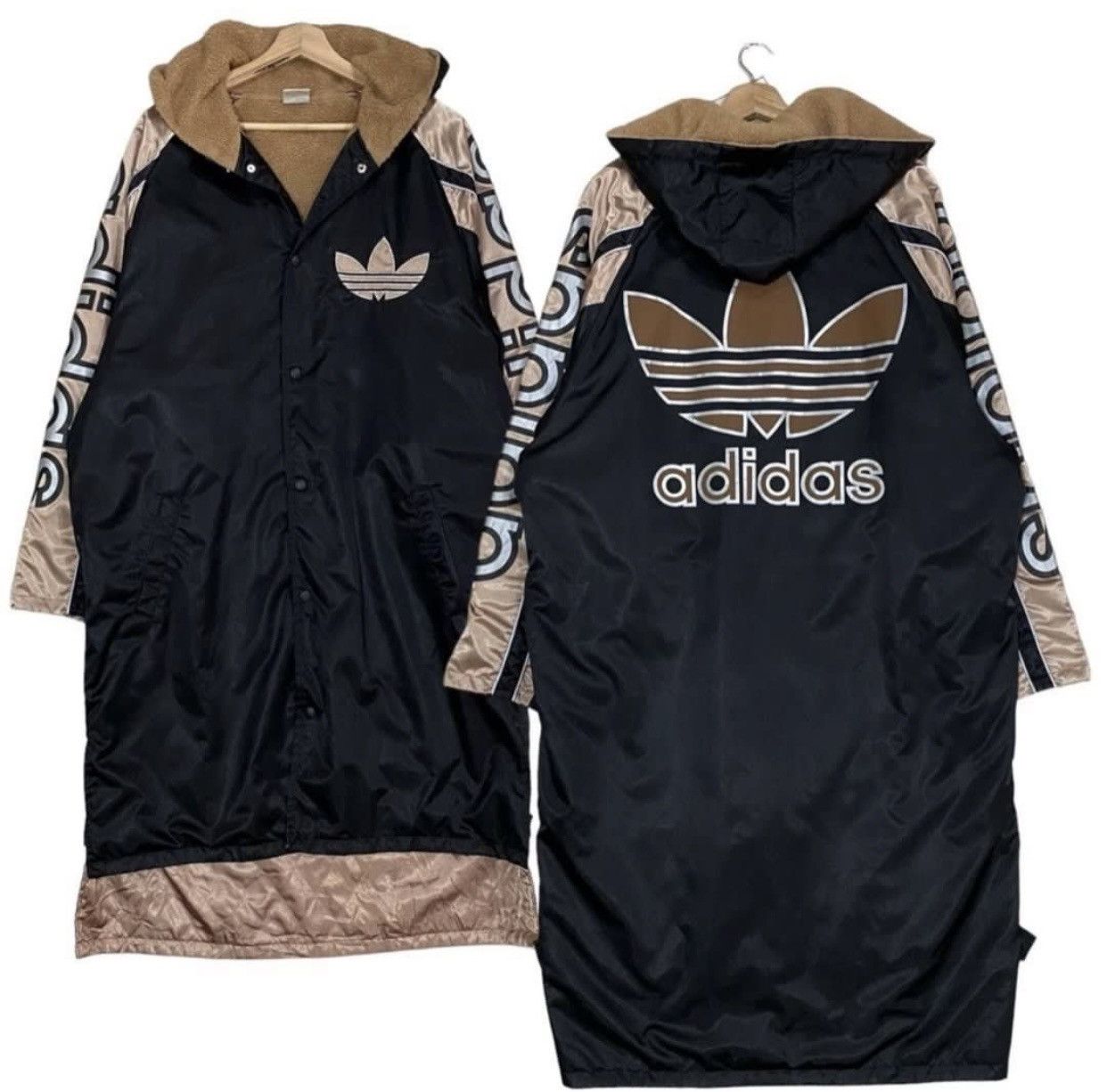 Adidas × Japanese Brand 🔥VINTAGE ADIDAS TREFOIL BIG LOGO GOLD SHERPA PARKA JACKET Size US L / EU 52-54 / 3 - 7 Thumbnail