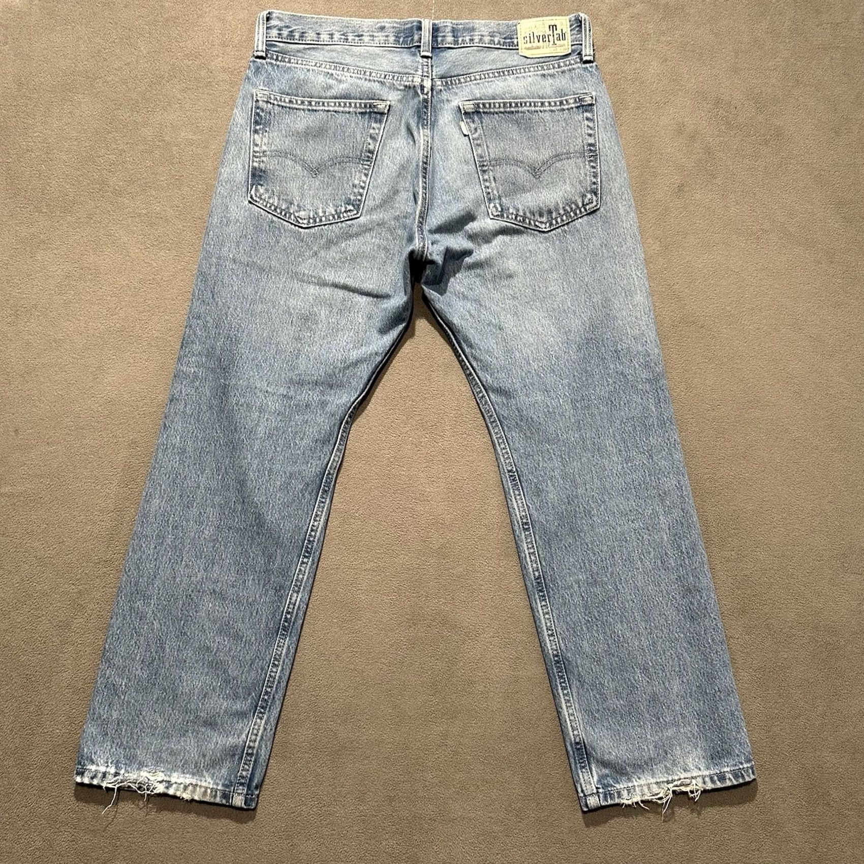 Levi's VINTAGE Levi's Silvertab Jeans Mens 33x30 Blue Denim Straight Leg Light Wash Jeans Regular Mens Size US 33 - 2 Thumbnail