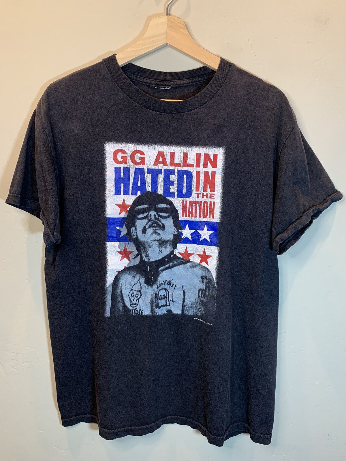Band Tees × Vintage *RARE* Vintage GG Allin Hated In The Nation Band Art T-Shirt Size US L / EU 52-54 / 3 - 1 Thumbnail