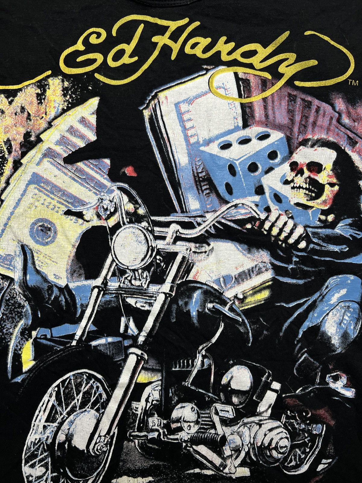 Christian Audigier Ed Hardy by Christian Audigier Biker Skeleton Ghost Rider Size US M / EU 48-50 / 2 - 2 Thumbnail