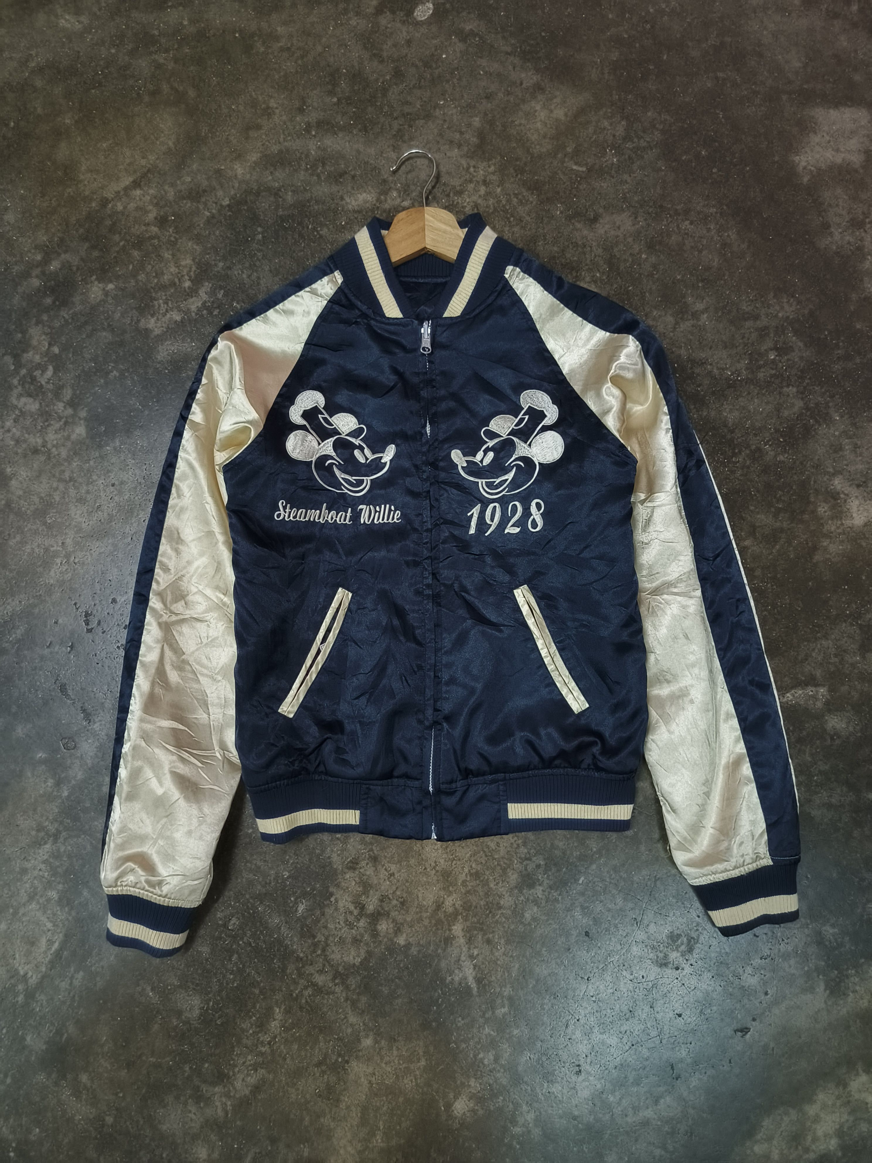 Mickey Mouse Disney Mickey Steamboat Willie revesible sukajan Jacket Size US M / EU 48-50 / 2 - 1 Thumbnail