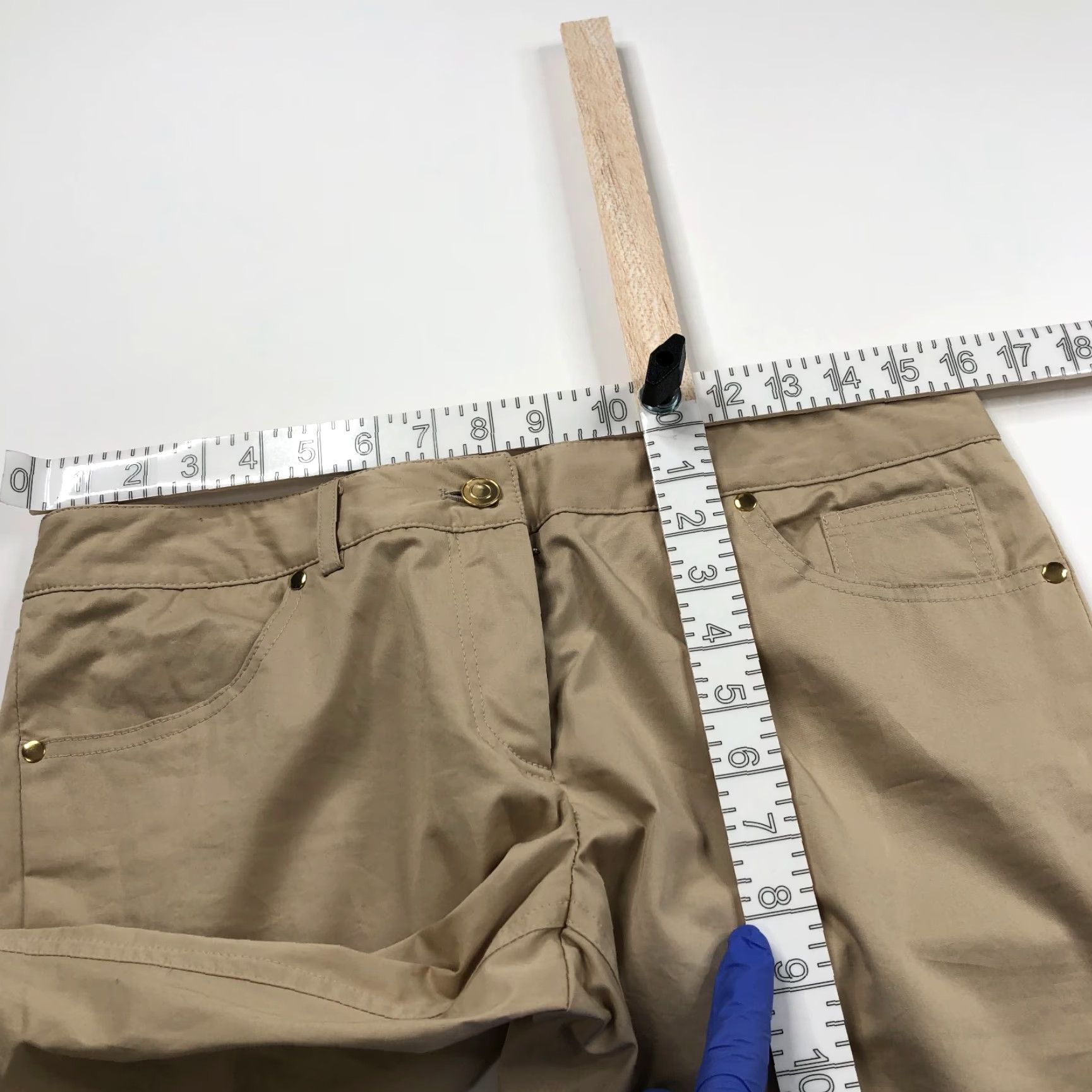 MILLY MILLY Chino Pants Beige 6 Low Rise Flat Front Pockets Regular 32W 28L Mint Vintage No Size 28" / US 6 / IT 42 - 6 Thumbnail
