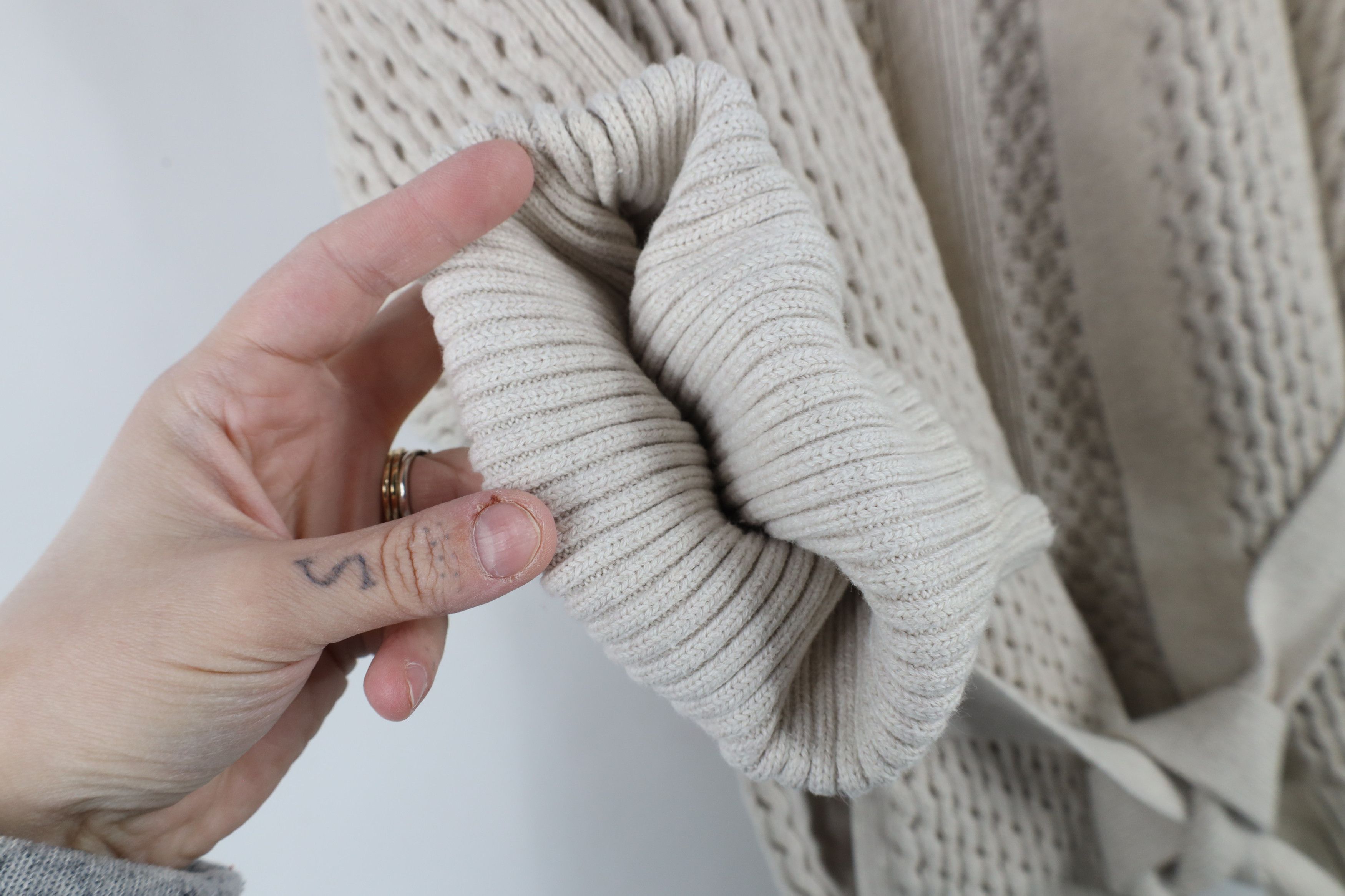 Lands' End × Vintage Vintage Lands End Heavyweight Knit Cardigan Sweater Beige Size L / US 10 / IT 46 - 6 Thumbnail