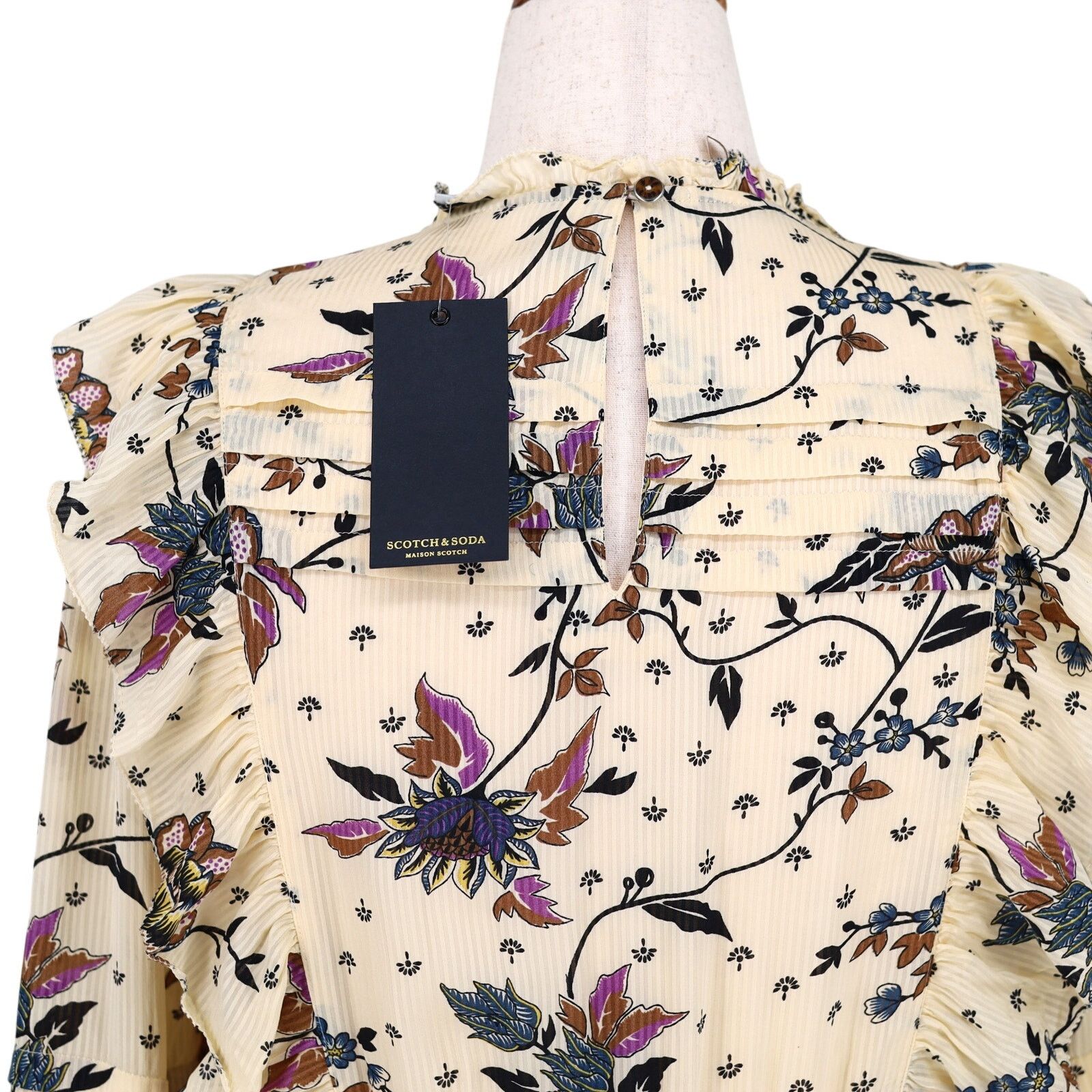 Scotch & Soda Scotch & Soda Women Floral Viscose Cocktail Mini Dress L Size L / US 10 / IT 46 - 6 Thumbnail