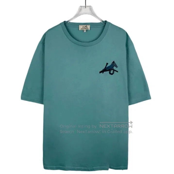 Hermes Hermes 22 Mechanical Horse Pattern Design Round Neck Blue Size US XL / EU 56 / 4 - 1 Thumbnail