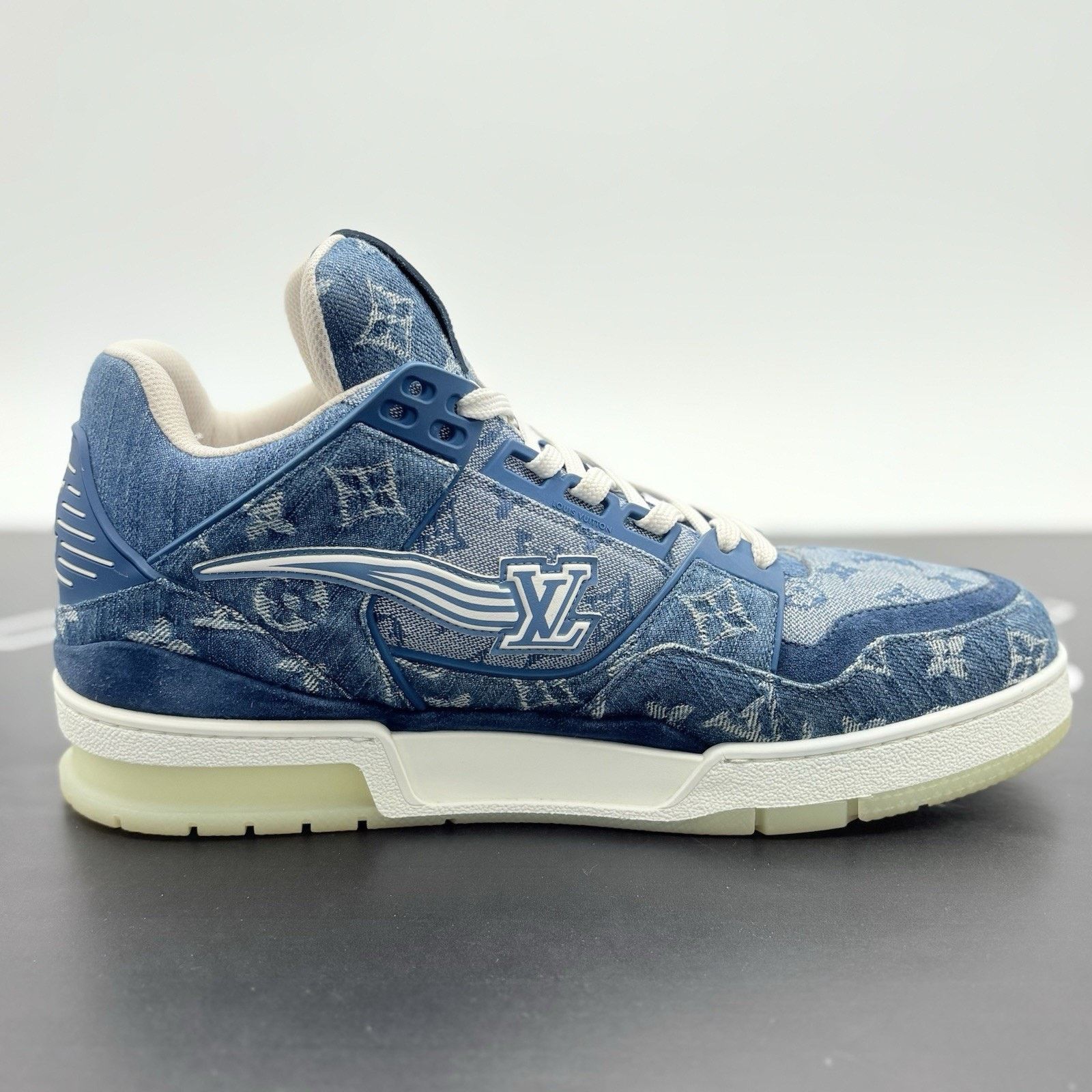 Louis Vuitton Louis Vuitton Denim Mid Trainer ' Blue ' | SUPER CLEAN! Size US 10 / EU 43 - 10 Thumbnail