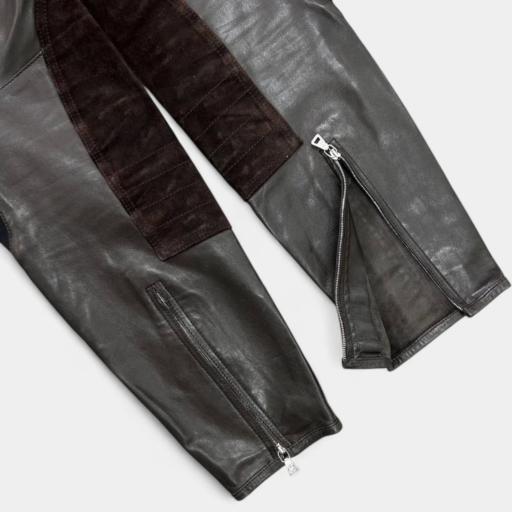 Prada 2000s Prada Brown Motorcycle Leather Pants Size US 30 / EU 46 - 7 Thumbnail