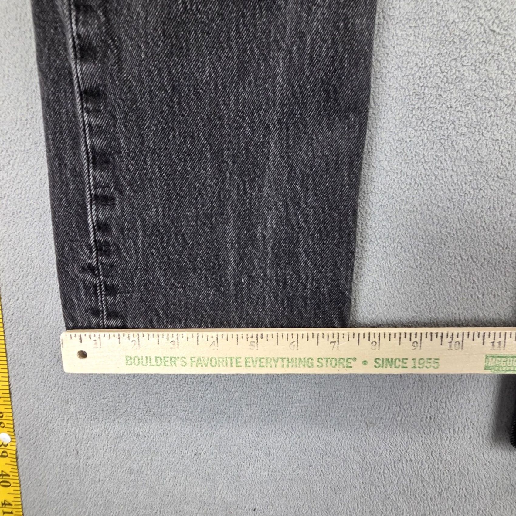Levi's VTG Levi's 501 Jeans Mens Black Straight Button Fly 27x28 United States Distressed Pockets Denim Cotton Charcoal Wash 27x28 Mens Vintage 501 Jeans Size US 27 - 5 Thumbnail