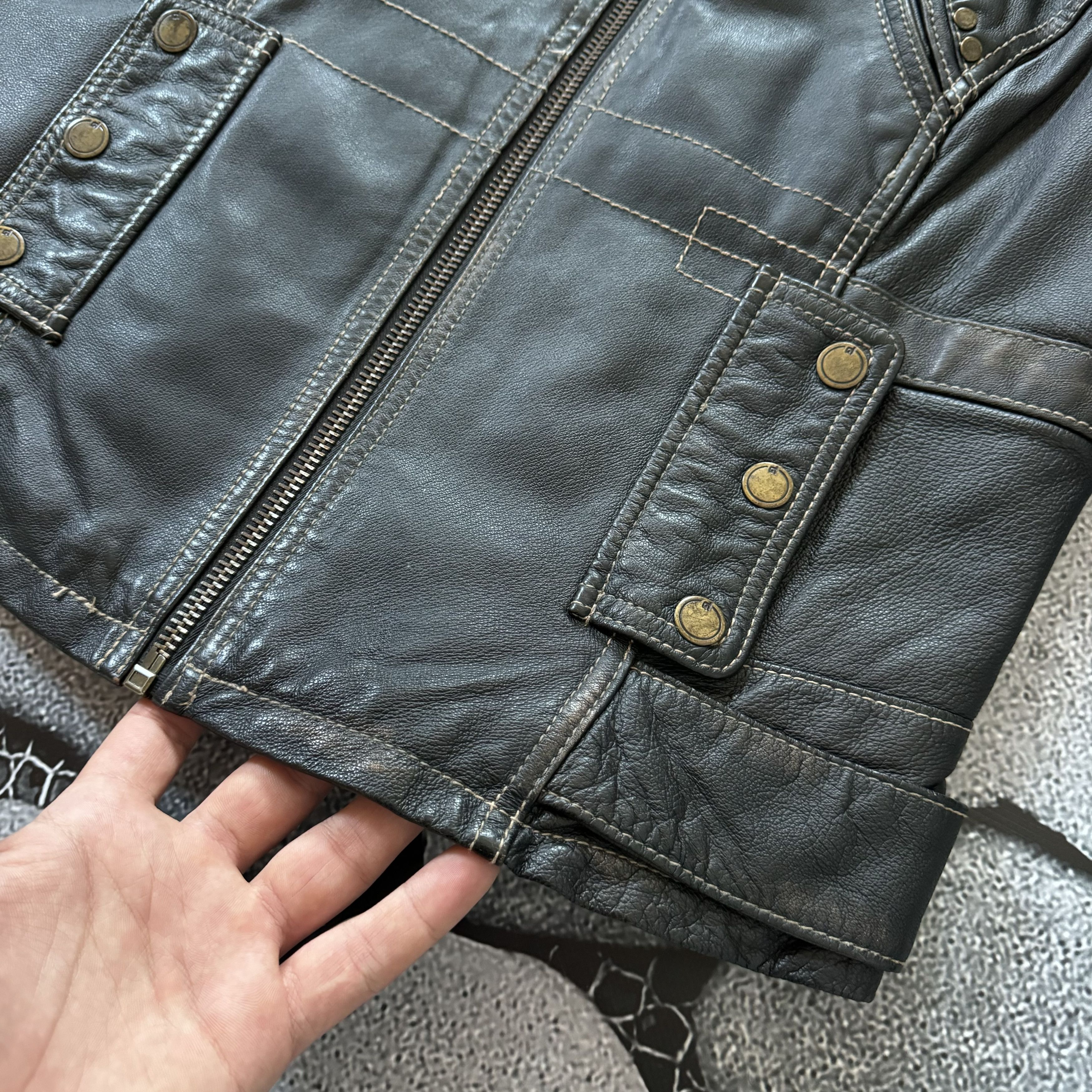 If Six Was Nine VINTAGE LEATHER BIKER JACKET AVIREX STYLE Y2K BOMBER 90S Size US S / EU 44-46 / 1 - 5 Thumbnail