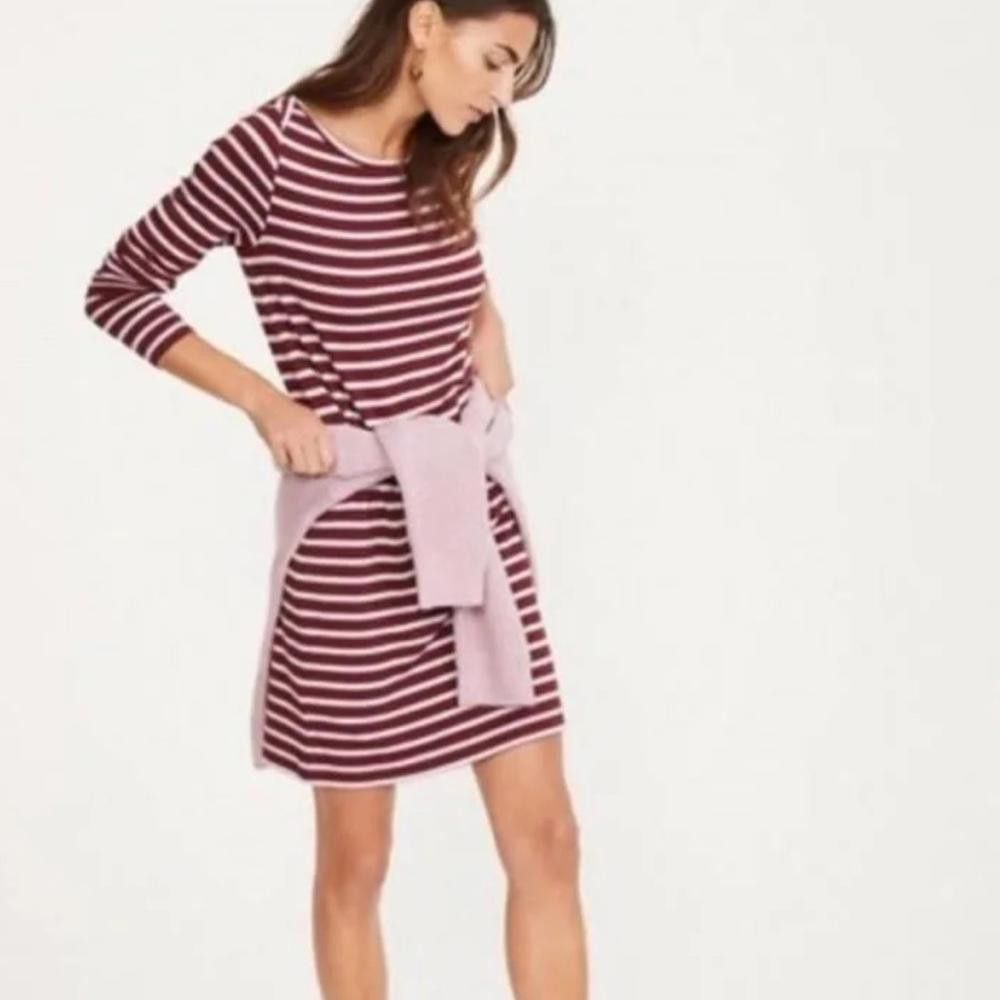 Designer Lou & Grey l Maroon & Pink Tee Dress Medium Size M / US 6-8 / IT 42-44 - 9 Thumbnail