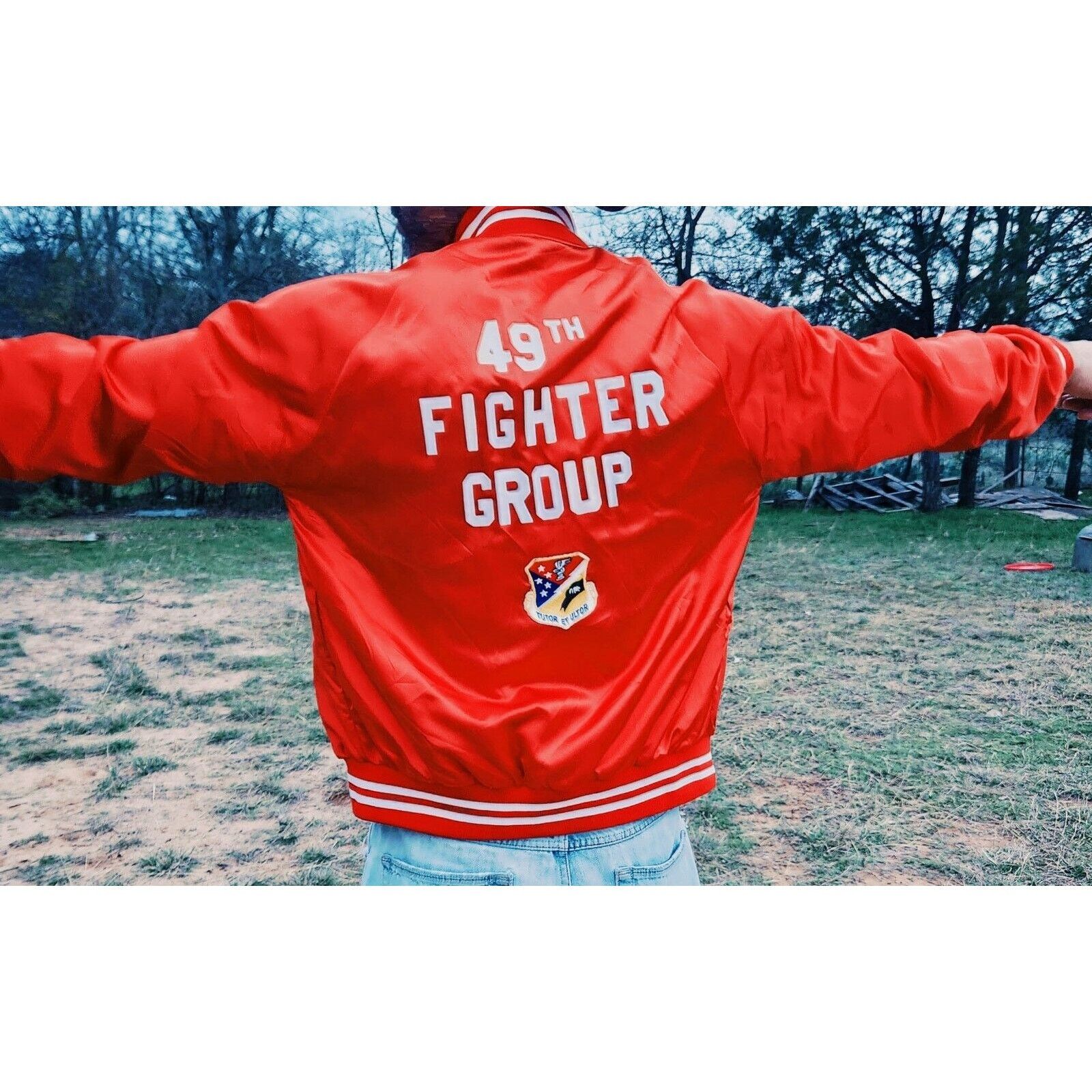 Vintage Vintage WWII 49th Fighter Jacket Stealth P40 Iron Knights Size US M / EU 48-50 / 2 - 1 Thumbnail