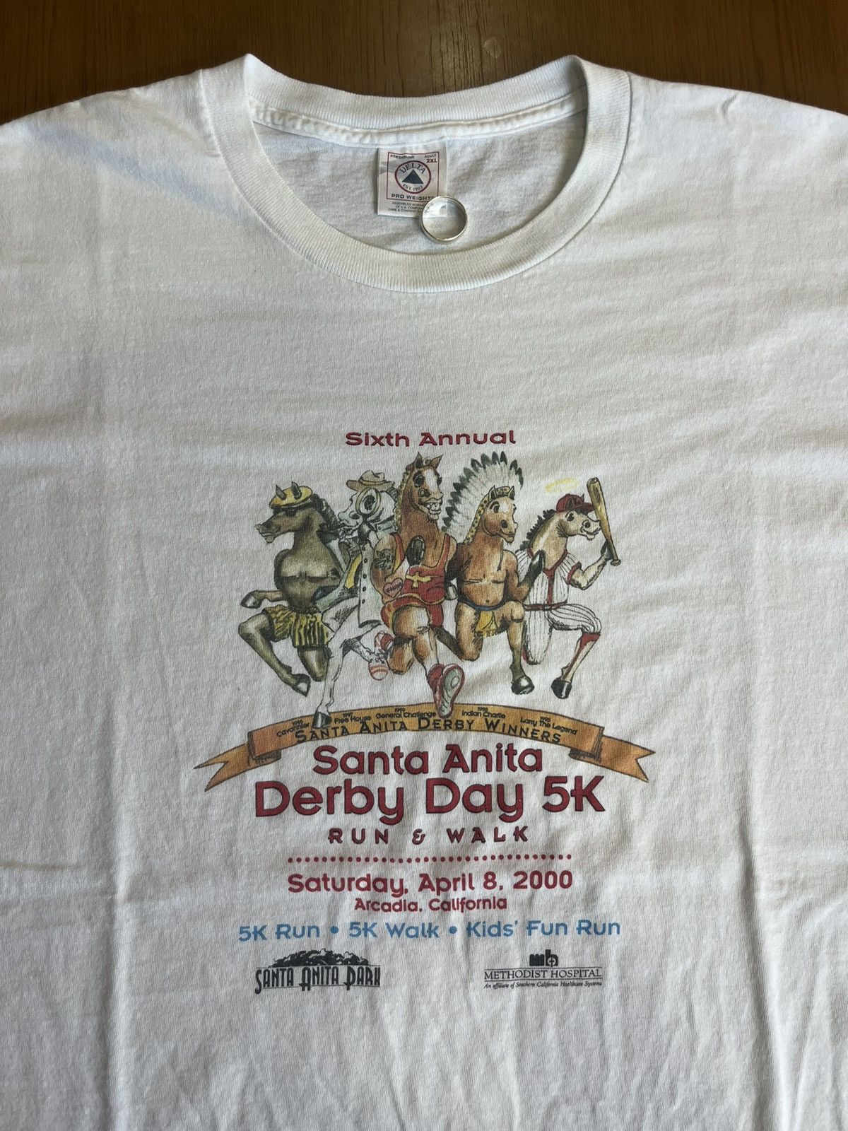 Vintage Vintage Sixth Annual Santa Anita Derby Day 5K 2000’s Tshirt Size US XXL / EU 58 / 5 - 6 Thumbnail