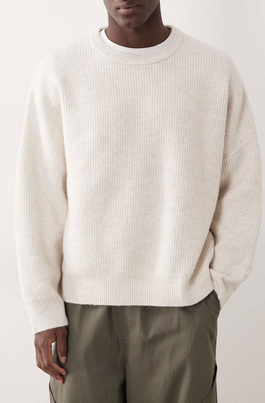 Weekday Weekday Teo Wool Oversized Sweater – Off-White Size US XS / EU 42 / 0 - 3 Thumbnail