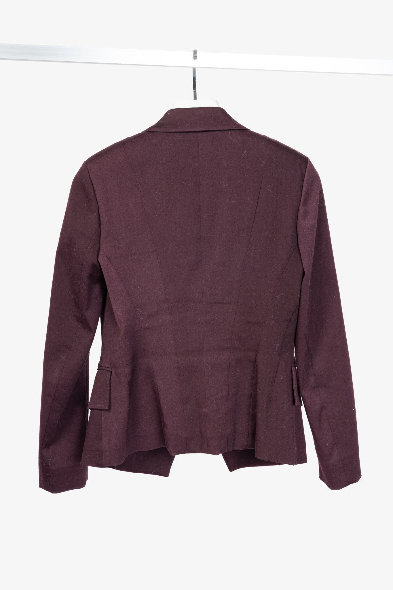 Donna Karan Donna Karan New York Burgundy Cotton-Ponte Blazer Size M / US 6-8 / IT 42-44 - 2 Thumbnail