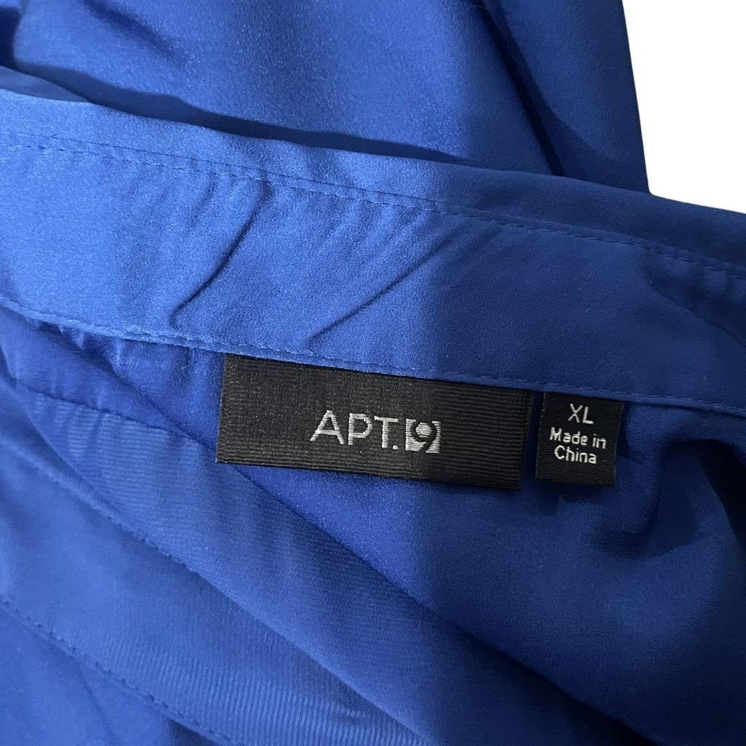 Apt. 9 Royal Blue Button Long Sleeve Satin Blouse SZ XL Career Chic Size XL / US 12-14 / IT 48-50 - 3 Thumbnail