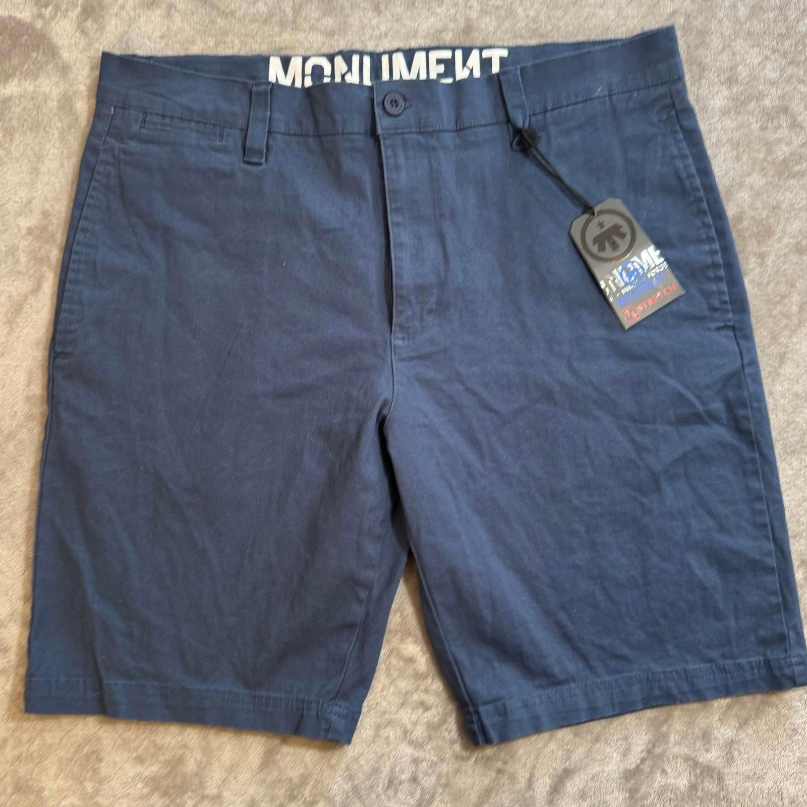 Designer NWT Monument Men's Shorts Size 36 Flat Front Chino Size US 36 / EU 52 - 3 Thumbnail