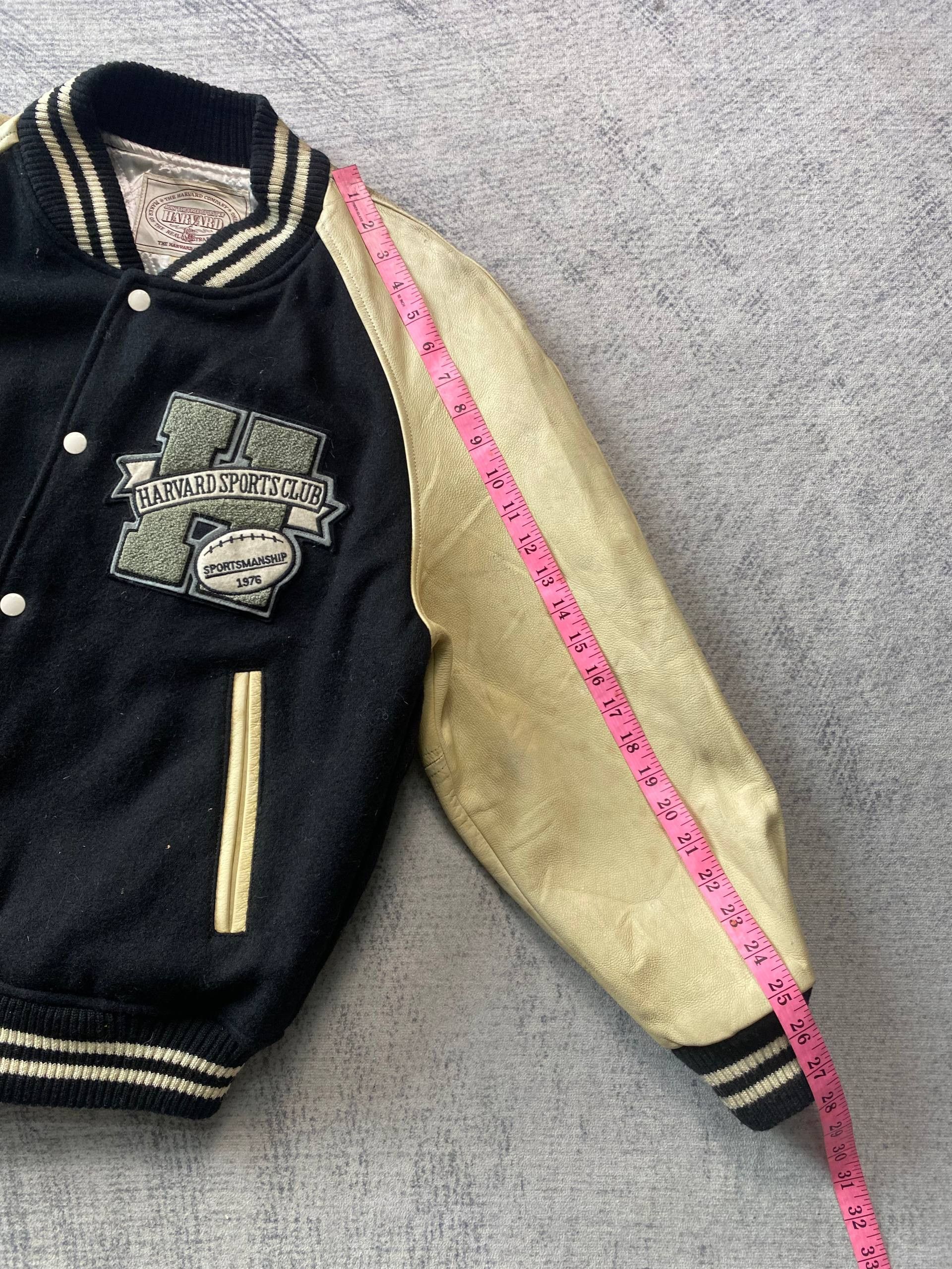 Vintage Vintage Harvard Wool Varsity Jacket Leather Sleeves Size US L / EU 52-54 / 3 - 17 Thumbnail