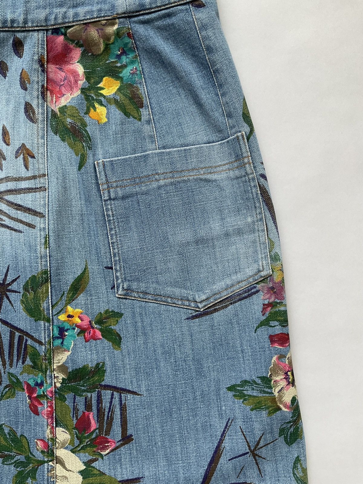 Kenzo Kenzo vintage denim printed skirt Size 30" / US 8 / IT 44 - 8 Thumbnail