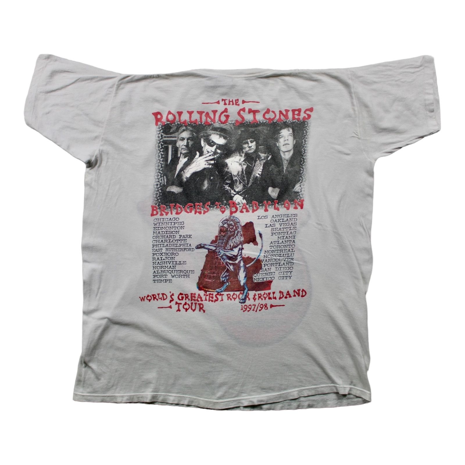 image of Band Tees x The Rolling Stones Vintage Rolling Stones Bridges To Babylon 1997/1998 T-Shirt in White