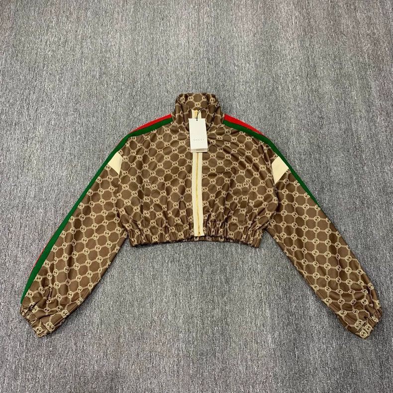 Gucci Gucci Brown full-print short coat 2501-Nextarrow Size US M / EU 48-50 / 2 - 1 Thumbnail