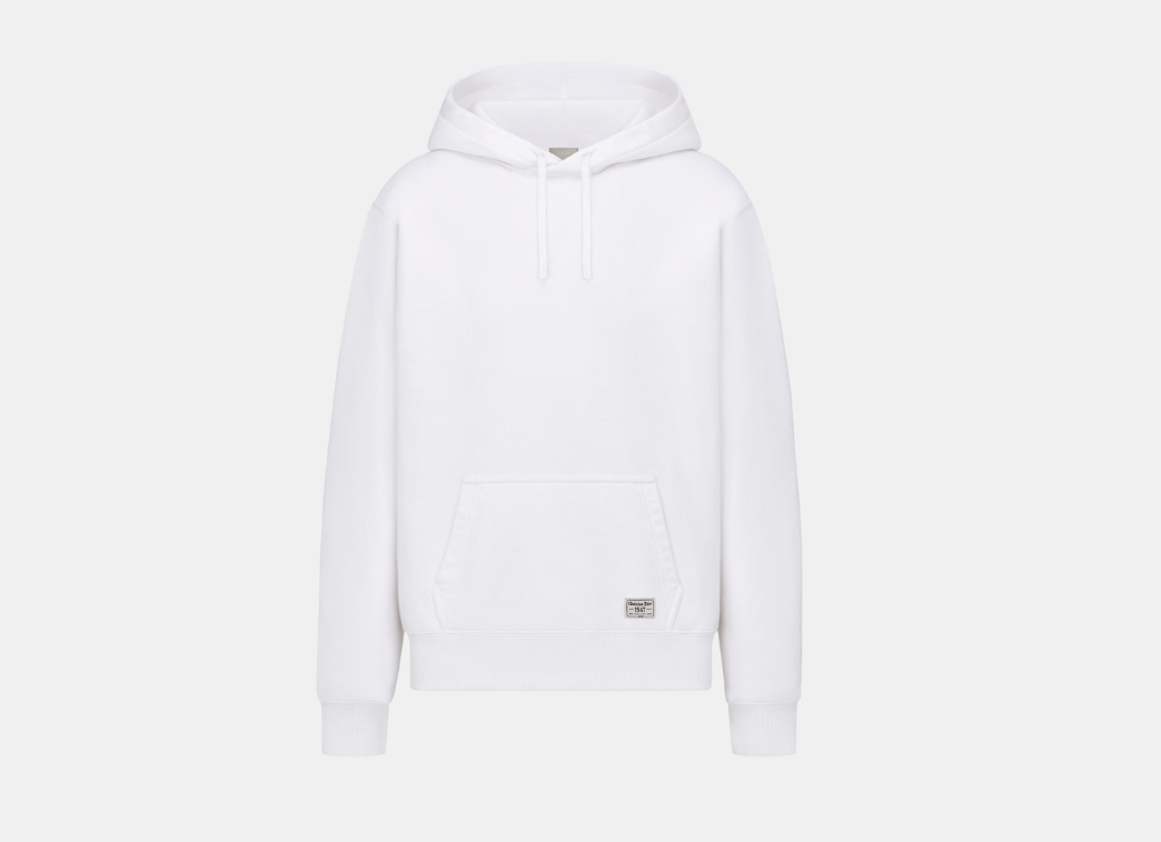 o1w1db11123 Relaxed-Fit Cd 1947 Hooded Sweatshirt in White