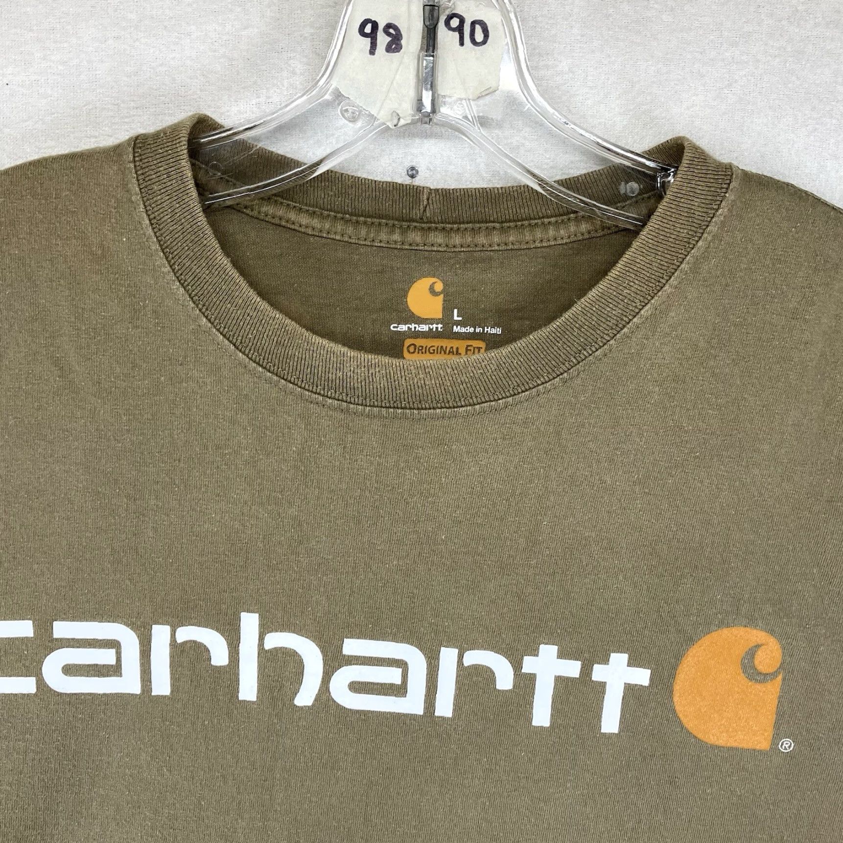 Carhartt Carhartt Mens Front Graphic T Shirt Large Army Green Crew Neck Original Fit Size US L / EU 52-54 / 3 - 6 Thumbnail