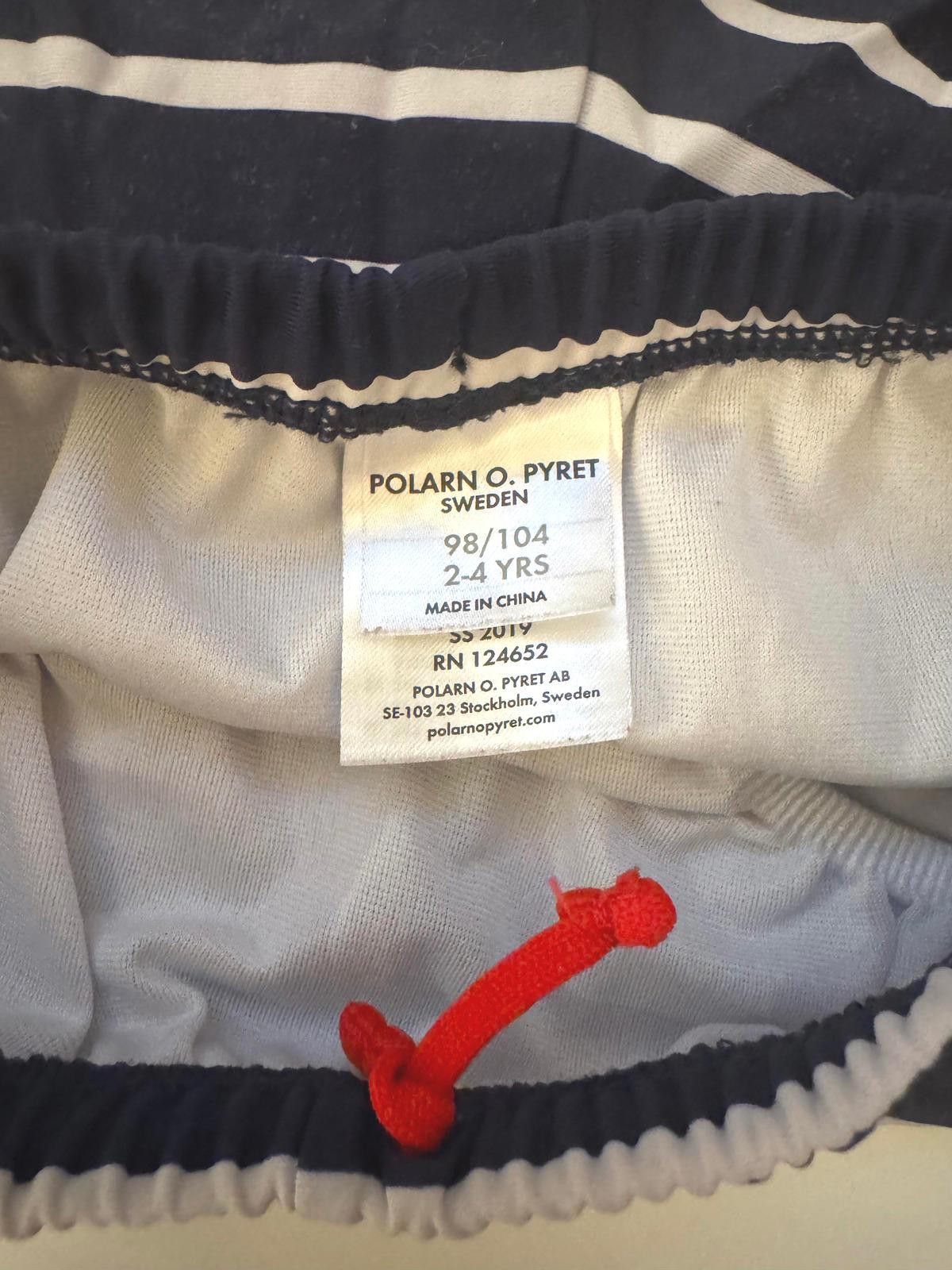 Other Polarn O. Pyret Unisex Swim Shorts Navy Stripes 2-4 years Size US 26 / EU 42 - 3 Thumbnail