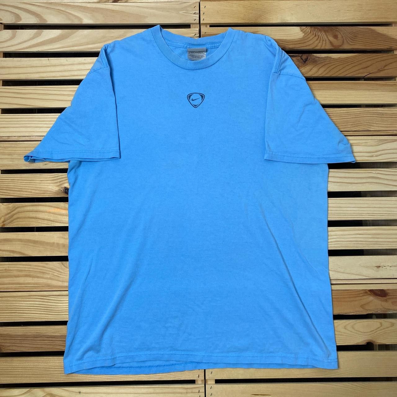 Nike Vintage Nike Center Check Blue Tee Size XL Size US XL / EU 56 / 4 - 1 Thumbnail
