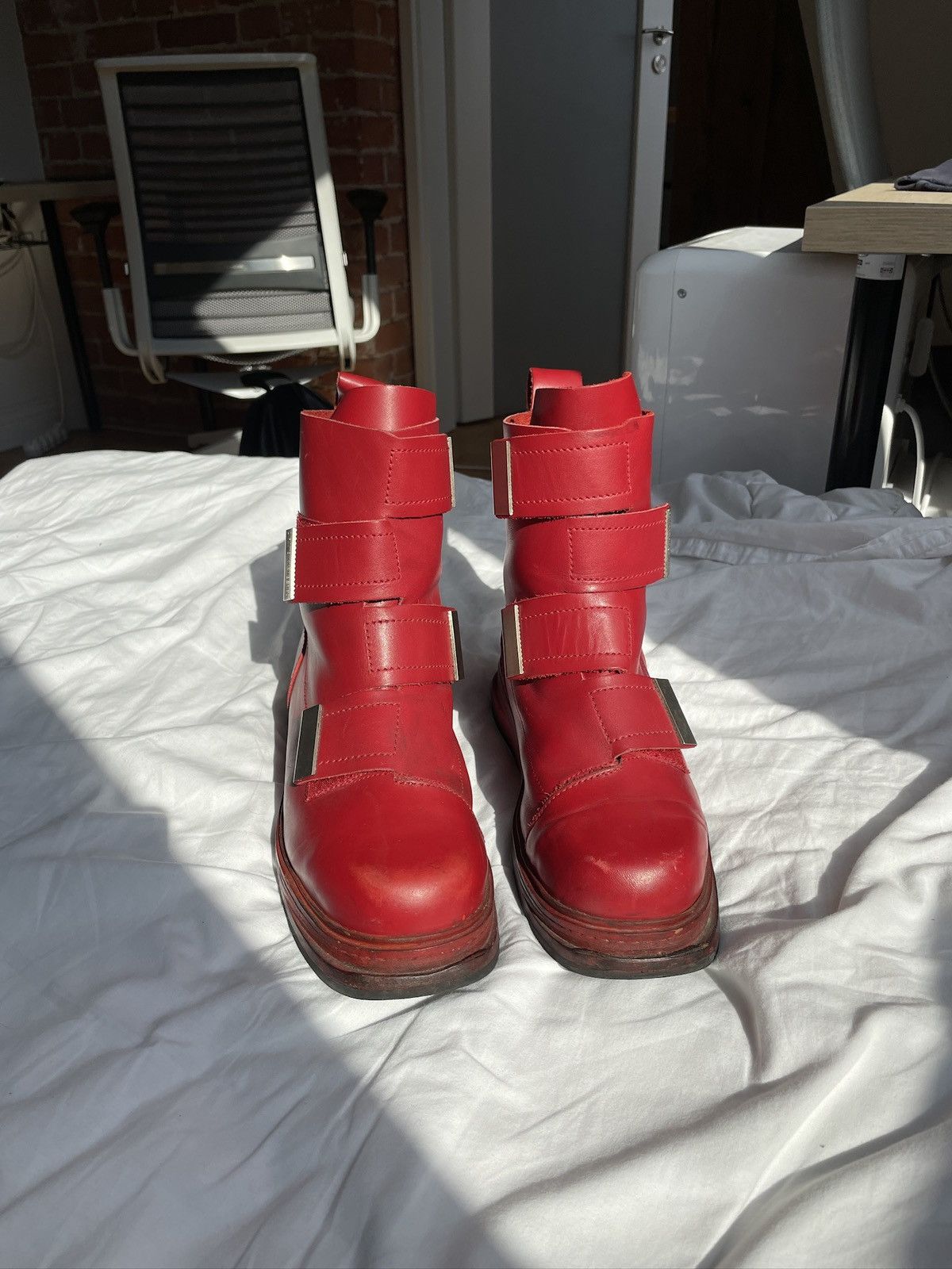 Dirk Bikkembergs Dirk Bikkembergs AW96 4 Velcro Straps Leather Boots Size US 10 / EU 43 - 6 Thumbnail