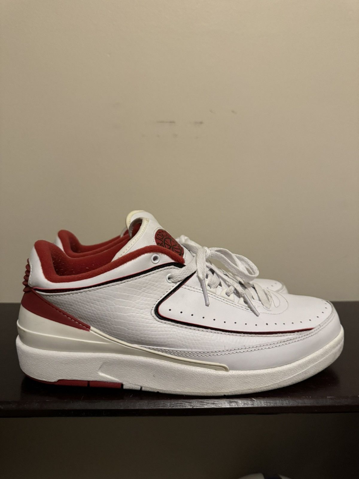 image of Air Jordan 2 Low Varsity Red (2004) Shoes in White, Men's (Size 10)