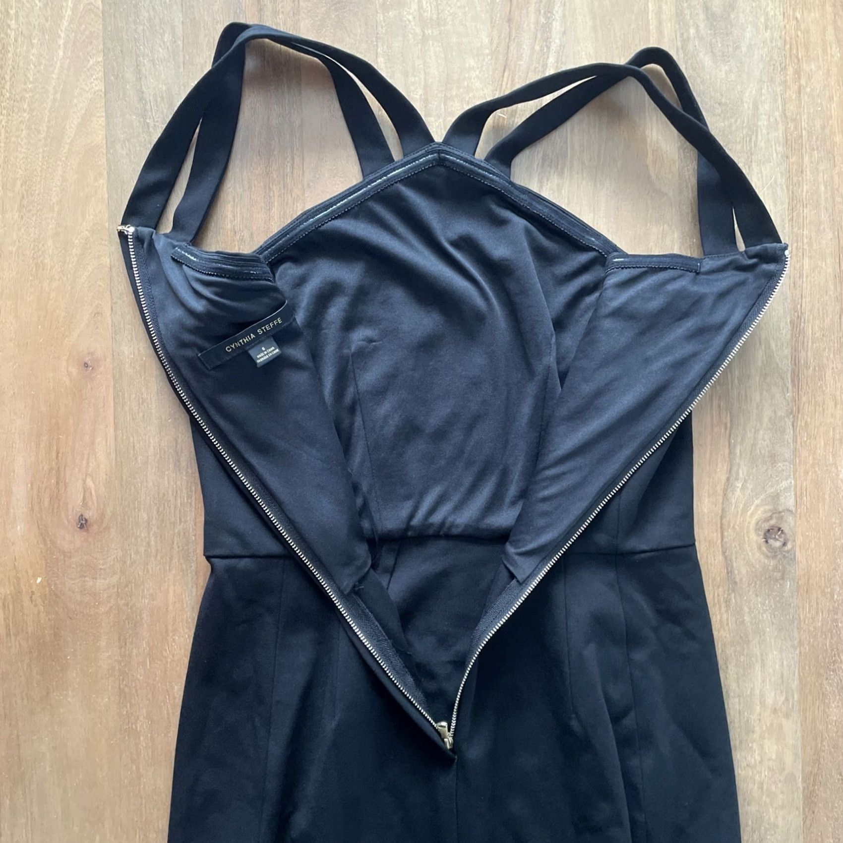 Vintage Cynthia Steffe Sheath Dress Womens Size 6 Black Halter Sleeveless Cocktail NWT Size M / US 6-8 / IT 42-44 - 5 Thumbnail