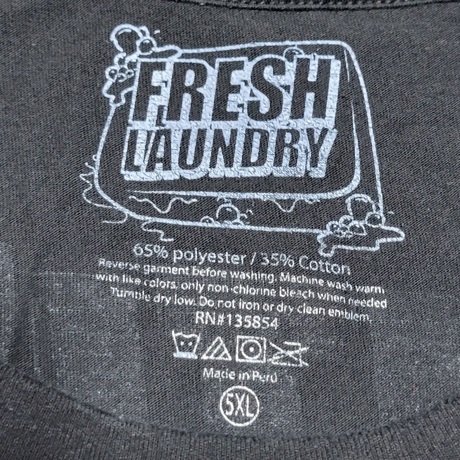 Fresh Laundry Culture Drip King Black Unisex Tee Skulls & Rose - Size 5XL Size 4XL / US 24-26 - 6 Thumbnail