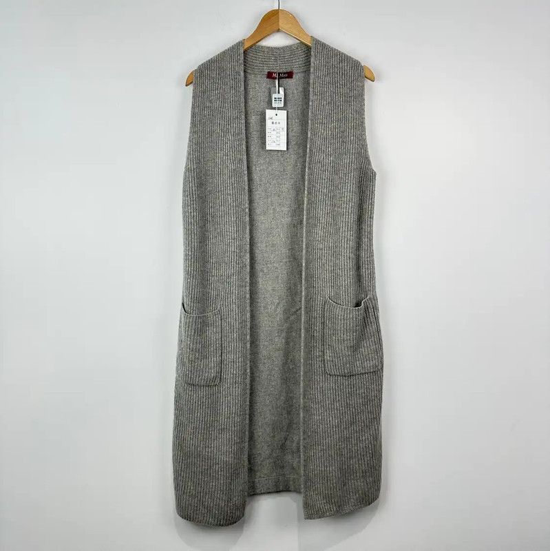 Max Mara MaxMara Gray Wool Long Cardigan for Women 0089 Size M / US 6-8 / IT 42-44 - 1 Thumbnail