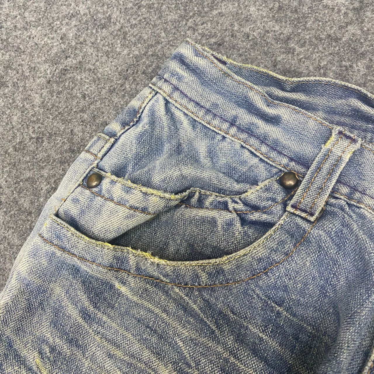 If Six Was Nine 💥Flare💥Vintage Foot Three Style Distressed Denim Size US 30 / EU 46 - 10 Thumbnail