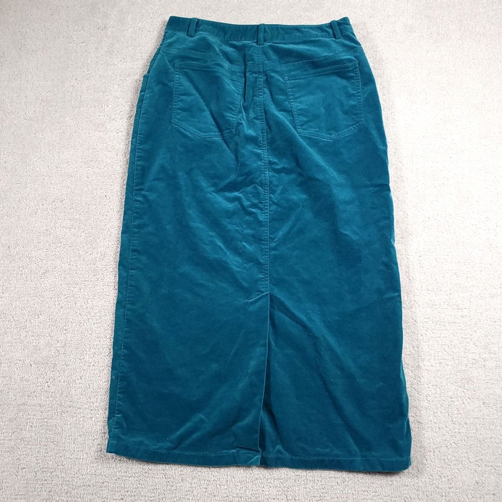 Vintage VINTAGE Westbound Women's 6P Petite Green Velour Velvet Knit A-Line Midi Skirt Size 28" / US 6 / IT 42 - 7 Thumbnail