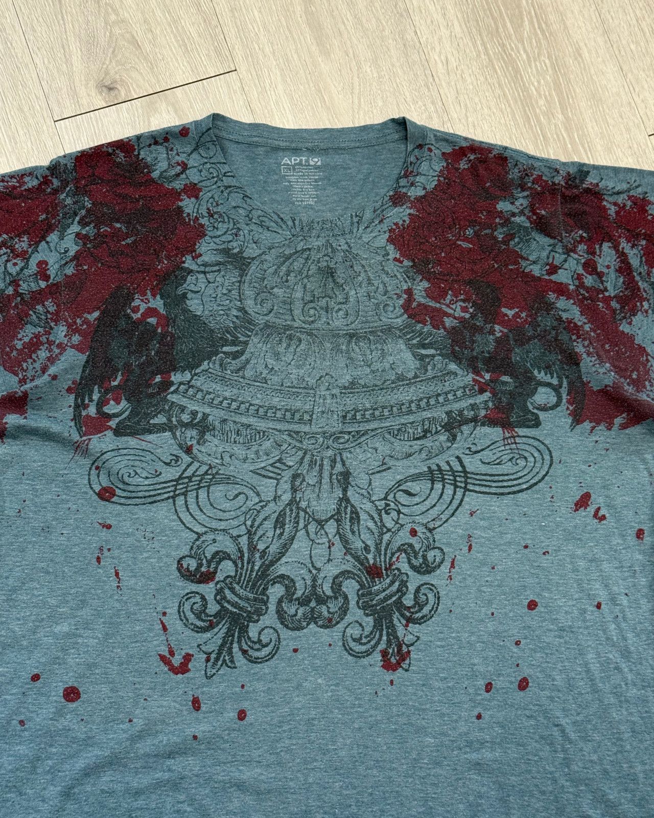 Apt. 9 Y2K APT.9 Blood Splatter Men's Teal T-Shirt - Size XL Size US XL / EU 56 / 4 - 3 Thumbnail