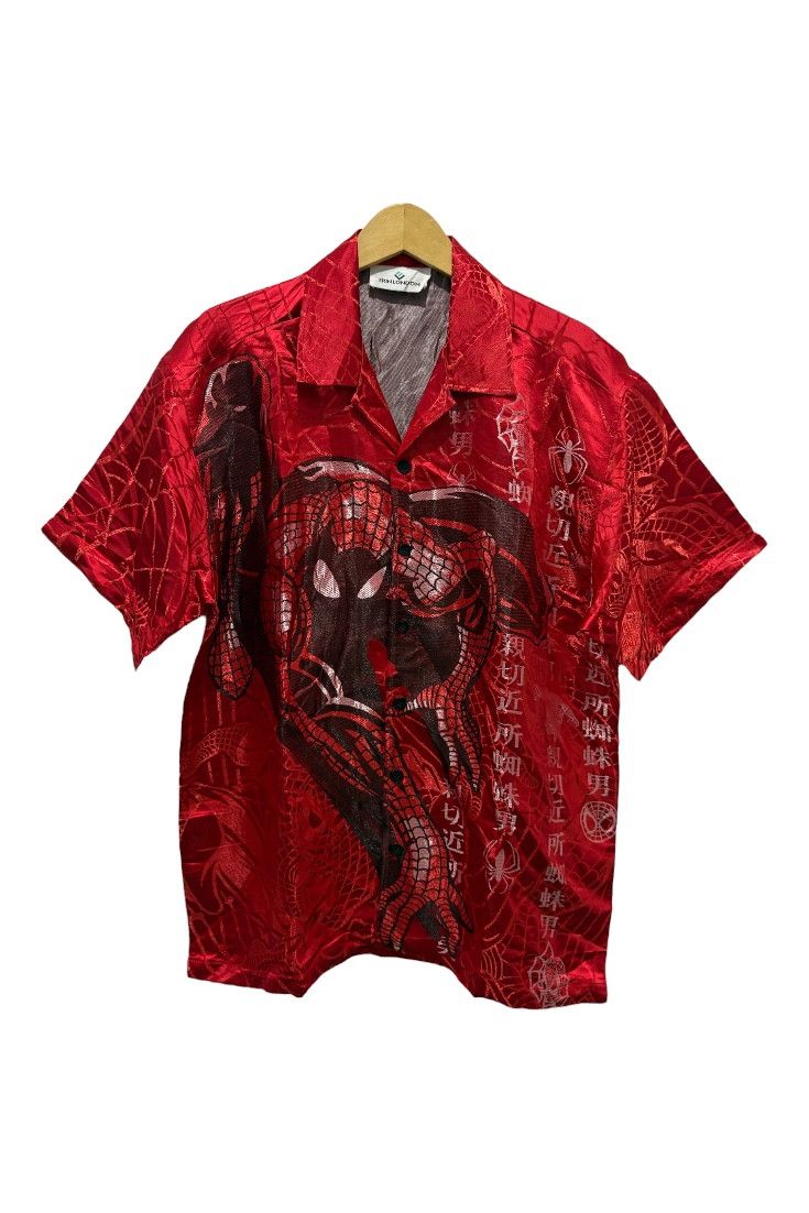 Marvel Comics Vintage spiderman button up rayon shirt Size US L / EU 52-54 / 3 - 1 Thumbnail