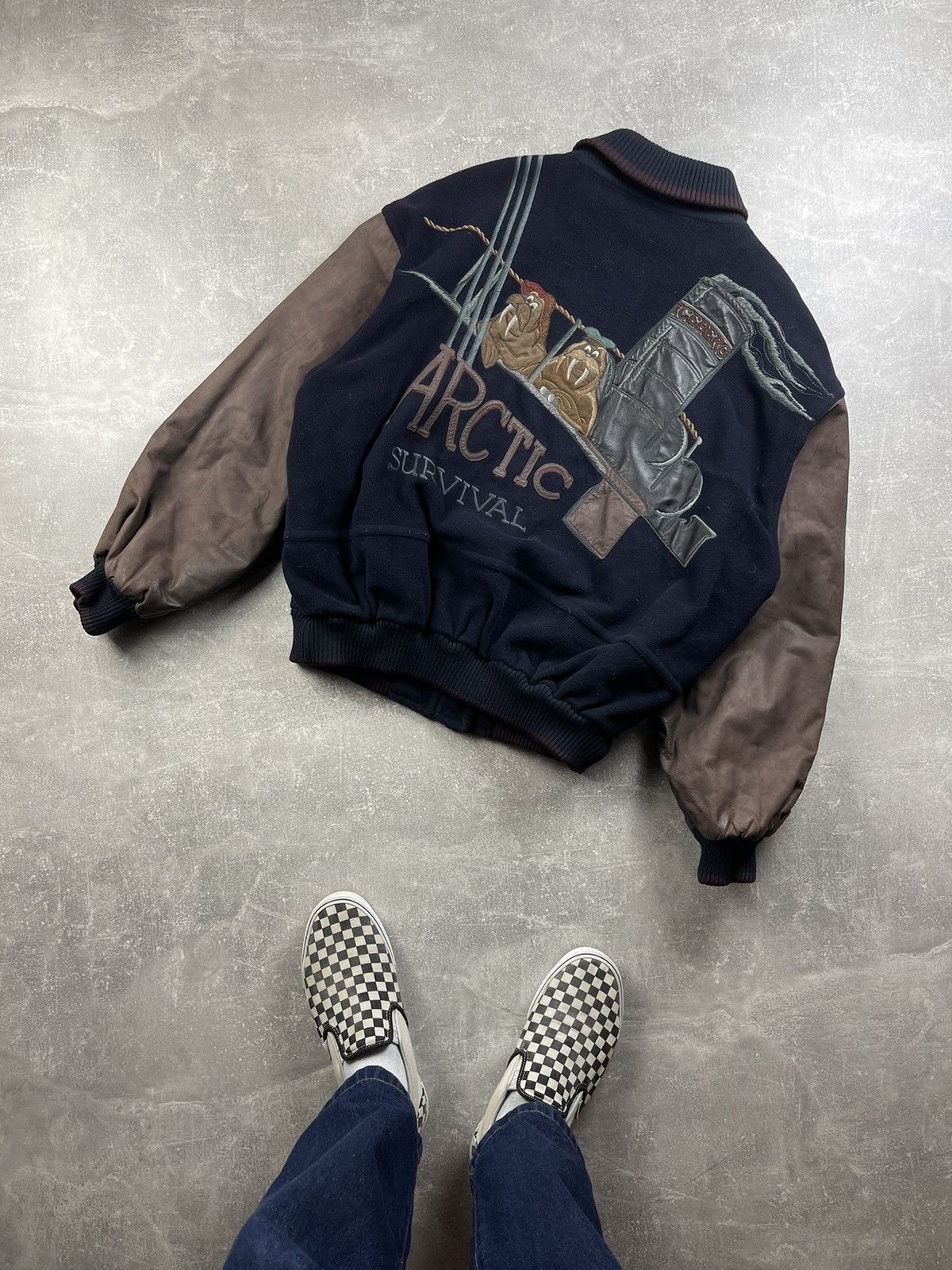 Iceberg Iceberg Arctic Survival Wool/Leather Bomber Varsity Jacket Size US L / EU 52-54 / 3 - 3 Thumbnail