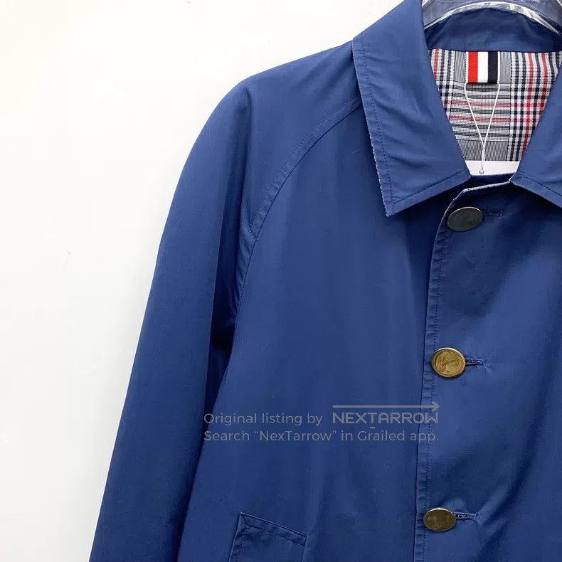 Thom Browne Thom Browne Blue Plaid Cotton Lapel Single Breasted Long S Size US S / EU 44-46 / 1 - 8 Thumbnail