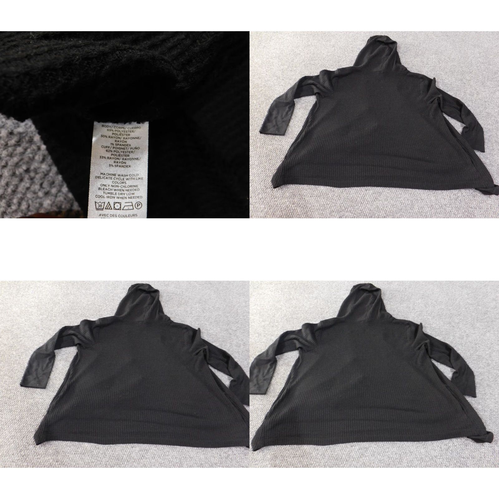 Loft LOFT Cardigan Sweater Ladies L Black Cotton Knit Rib Long Sleeve Round Neck Stretch Button Up Modern Designer Casual Fall Winter Spring Size L / US 10 / IT 46 - 8 Thumbnail
