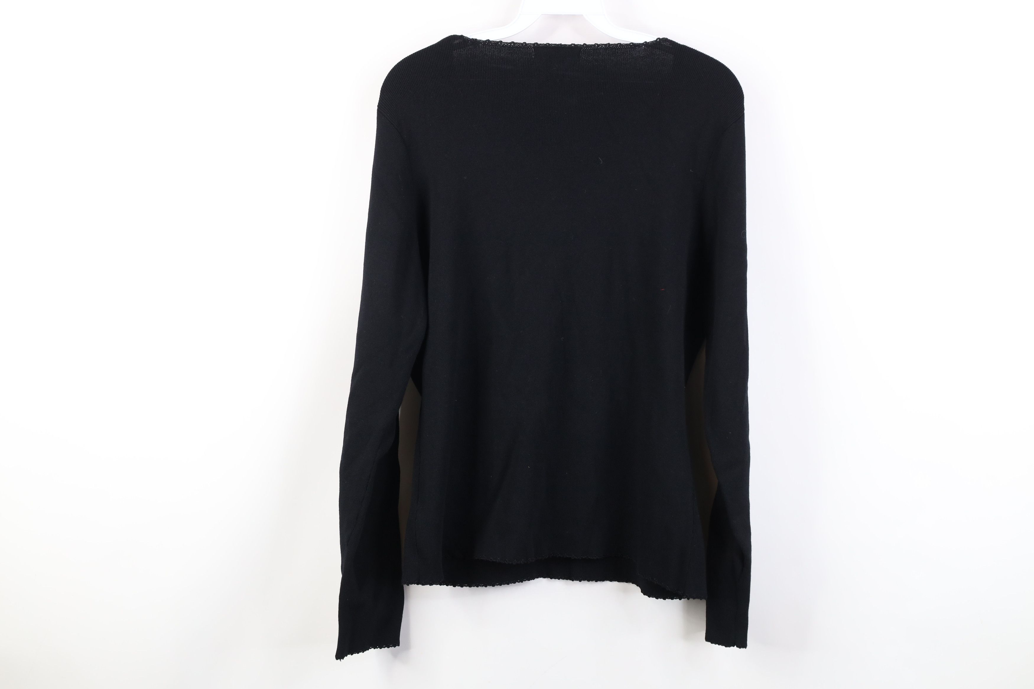 Vintage Vintage 90s Streetwear Babydoll Ribbed V-Neck Sweater Black Size XL / US 12-14 / IT 48-50 - 12 Thumbnail