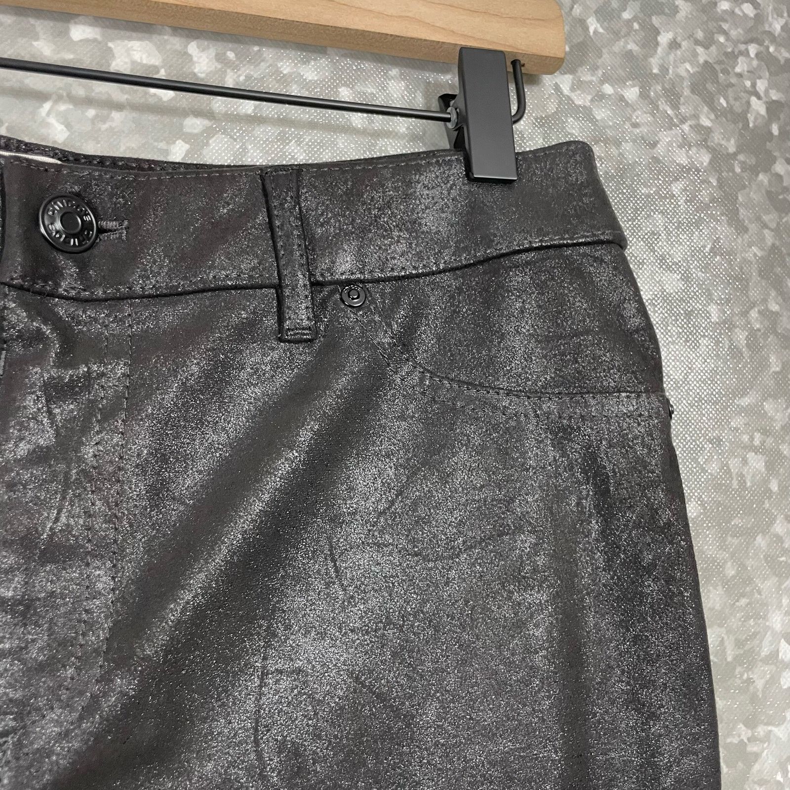 Chicos Chico's Black Faux Suede Skinny Leg Pants - Size 0 (Small) Size 30" / US 8 / IT 44 - 3 Thumbnail