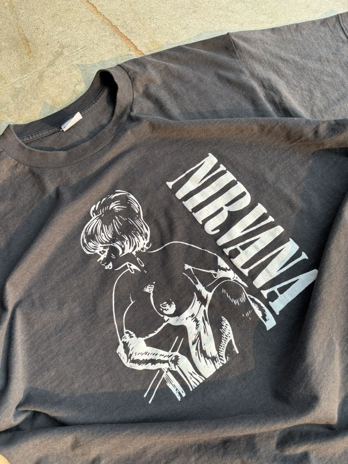 Band Tees Crazy 90s Nirvana Stripper XXX Boxy Faded Grail Tee Size US XL / EU 56 / 4 - 3 Thumbnail