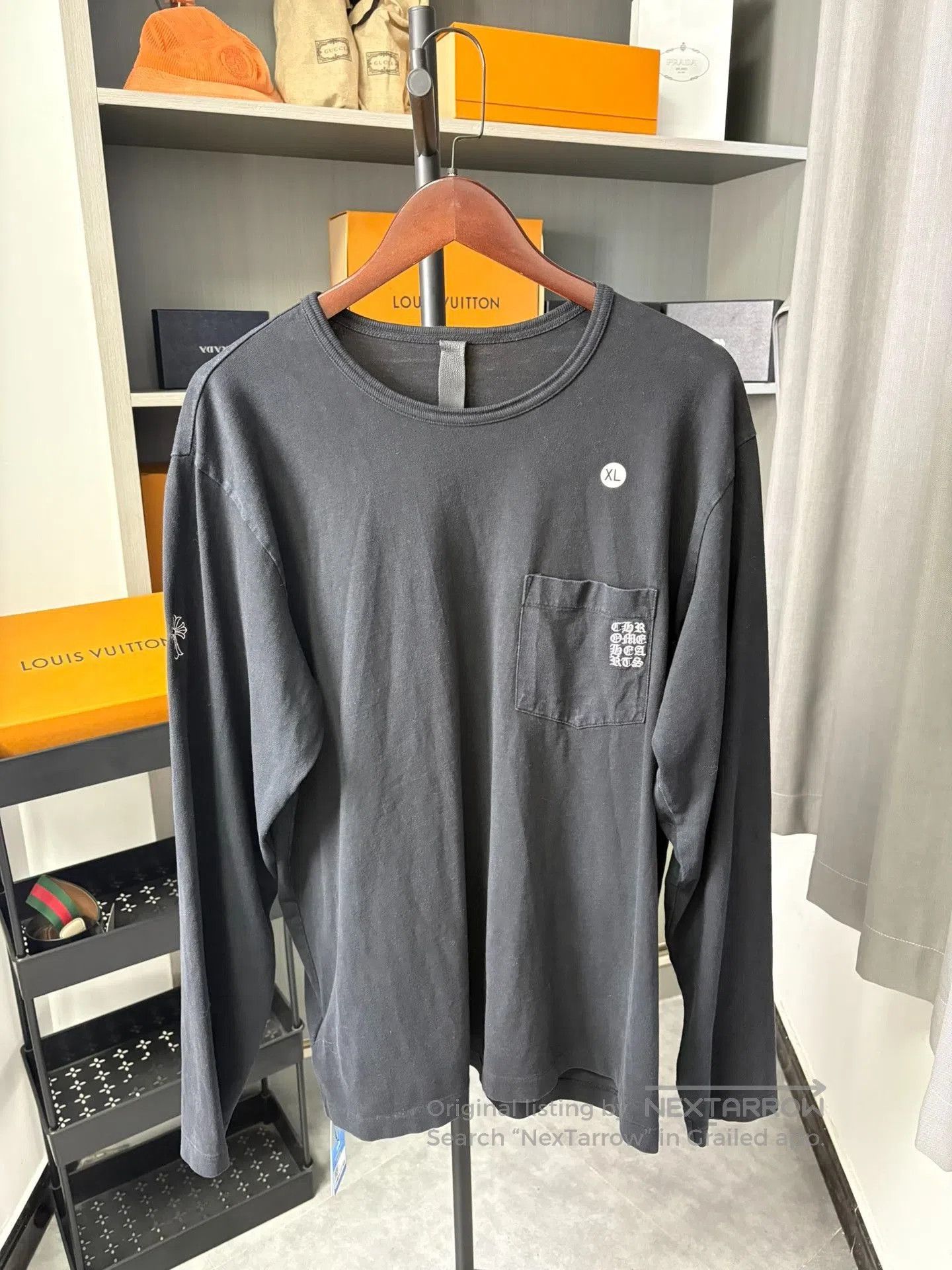 Chrome Hearts Chrome Hearts Grey Waffle Long Sleeve Dagger Shirt
