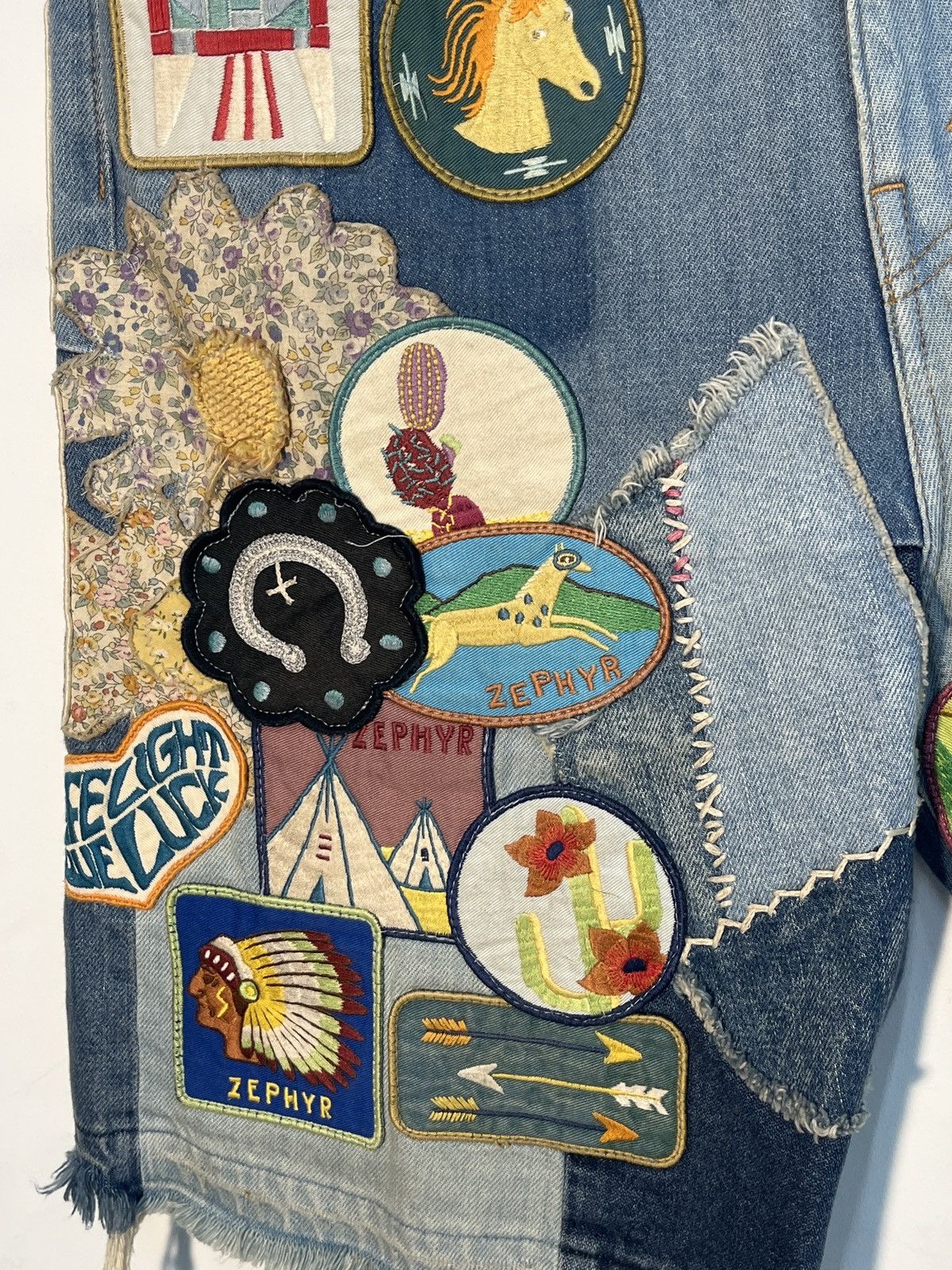 Kapital Kapital Zephyros Remake Denim shorts “indigo processing” Size US 32 / EU 48 - 7 Thumbnail