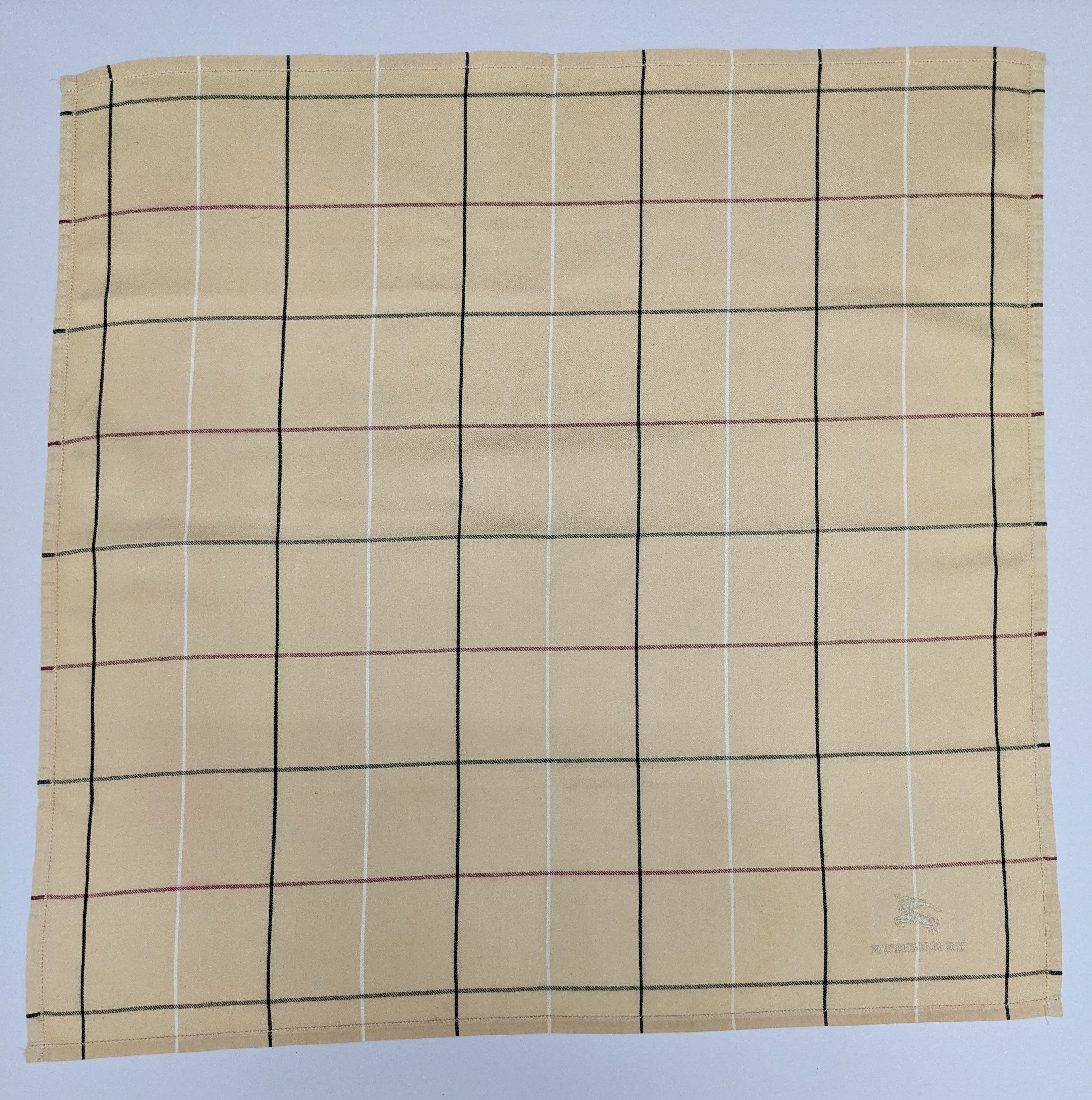 Burberry Vintage BURBERRY Beige Check Embroidered Prorsum Knight Logo Size ONE SIZE - 3 Thumbnail