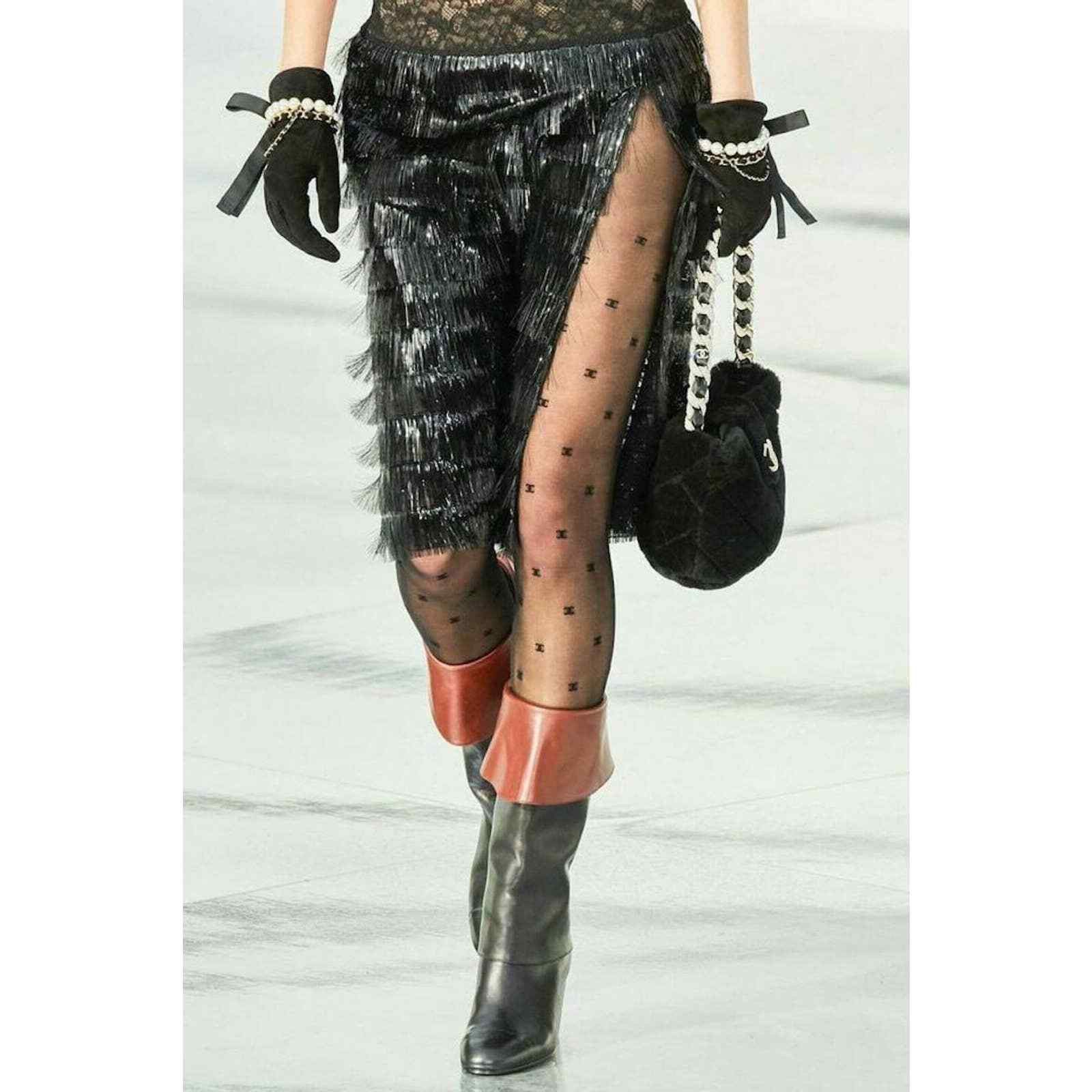 Chanel Chanel REV Runway Hoisery Stockings Pull On Tights Small S Size ONE SIZE - 5 Thumbnail