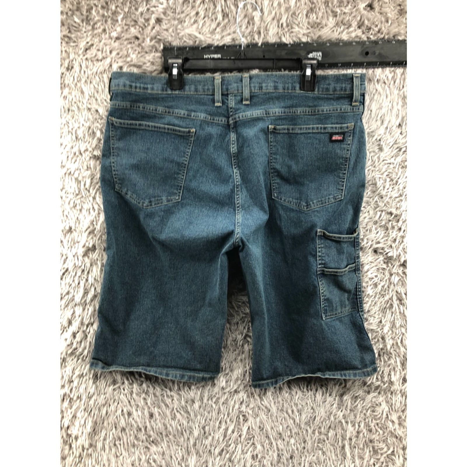 Dickies Dickies Bermuda Shorts Mens Regular Size 40 Mid Wash Blue Denim 5-Pocket Logo Belt Loops Flat Front Cotton Blend Casual Shorts Size US 40 / EU 56 - 4 Thumbnail