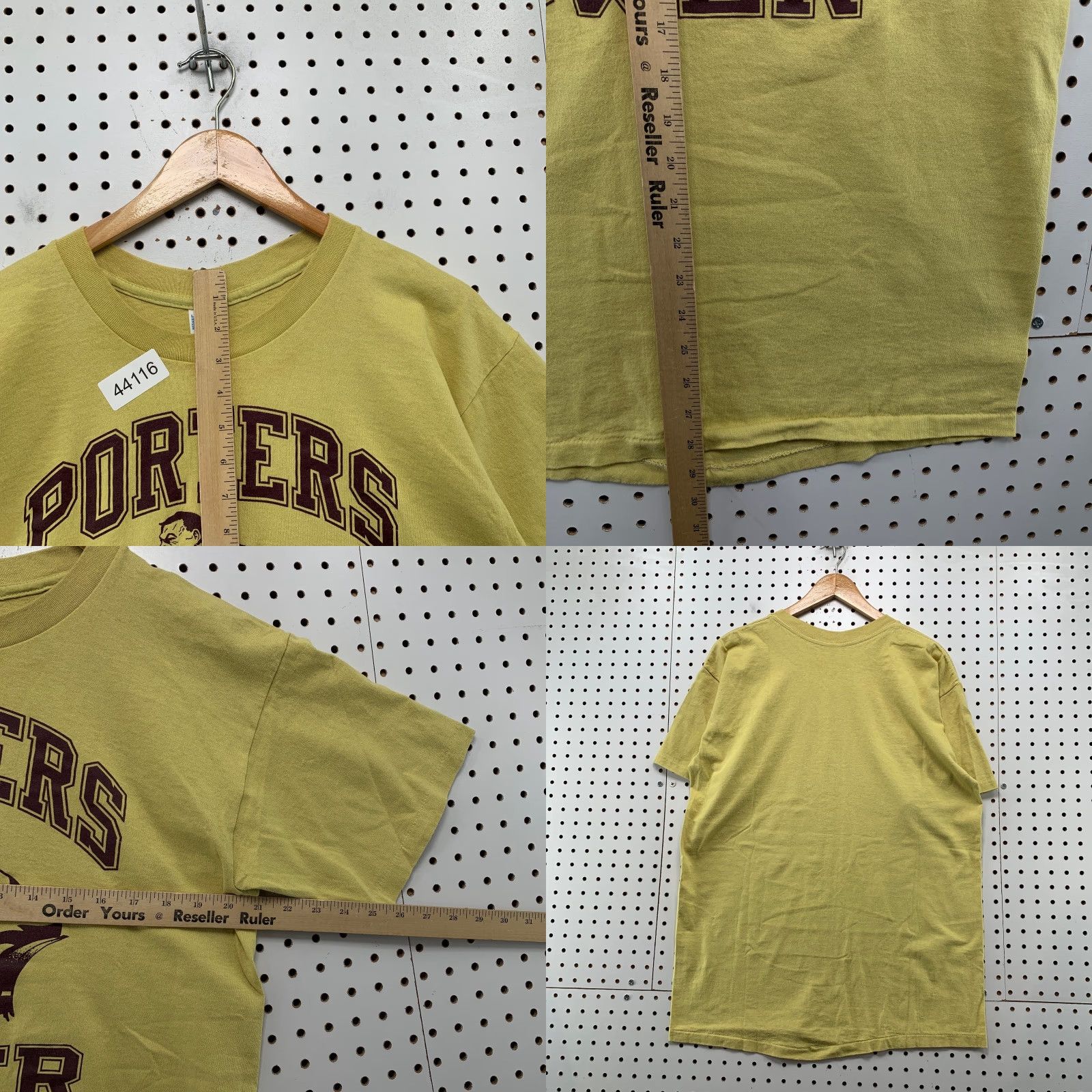 Vintage VINTAGE Duke Weightlift T-Shirt Mens Large Yellow 90s Porters Power USA Size US L / EU 52-54 / 3 - 8 Thumbnail